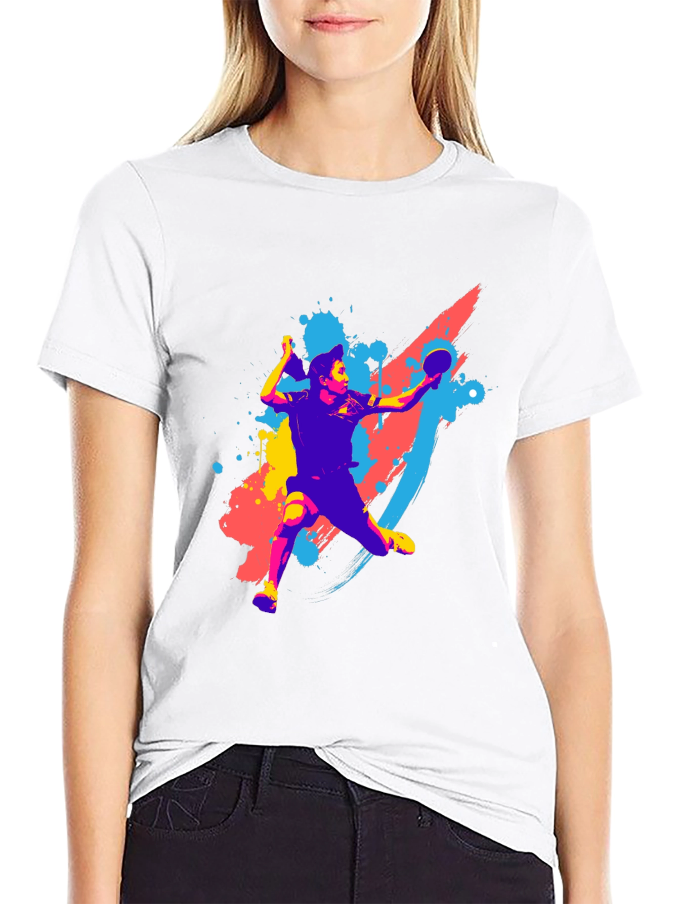 Table Tennis Player Graphic Tee - Sporty Style