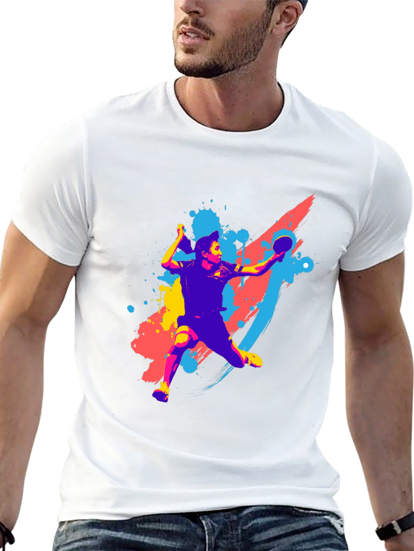 Table Tennis Player Graphic Tee - Sporty Style