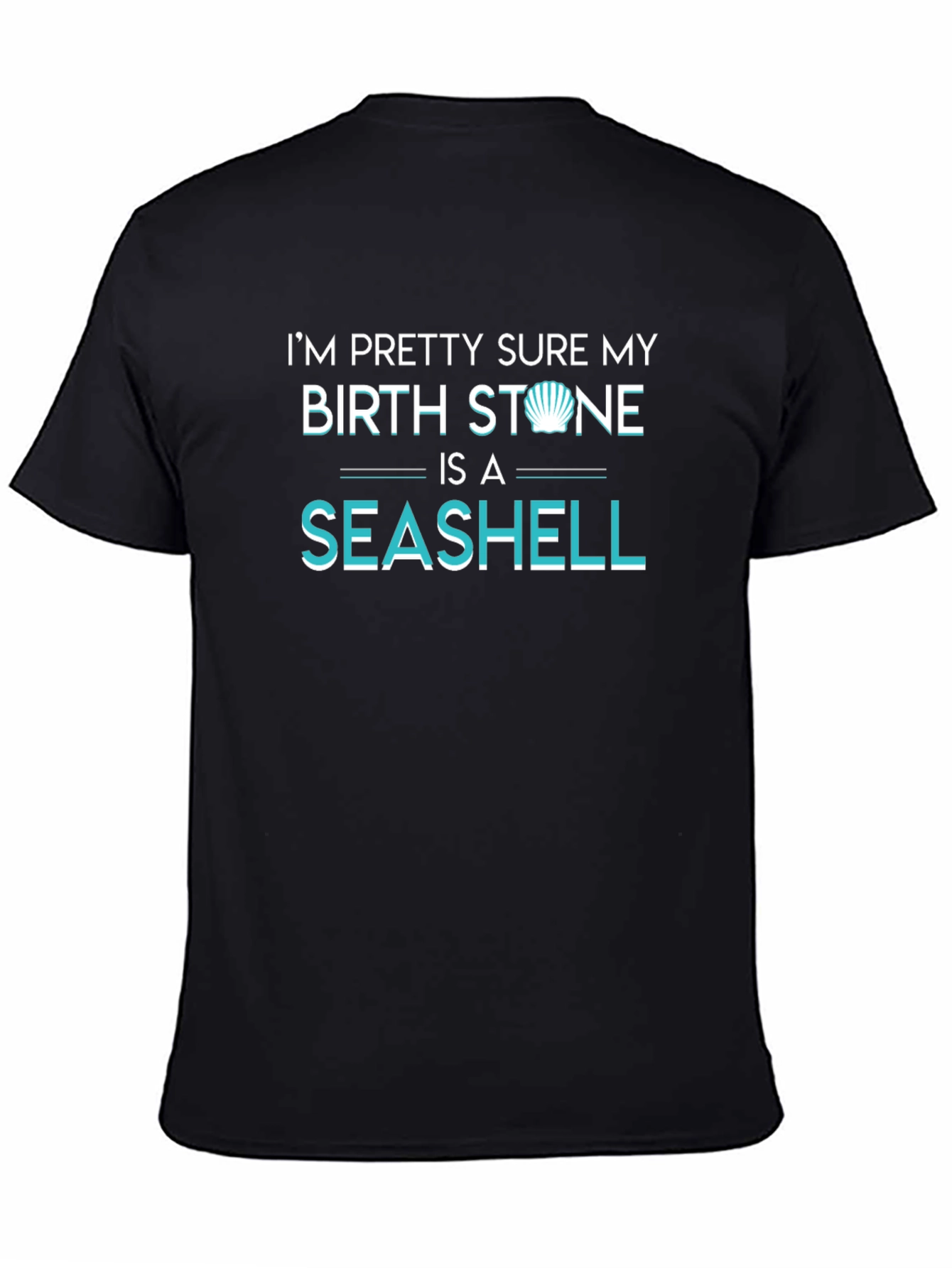 Seashell Birthstone Graphic Tee - Unisex Black T-Shirt