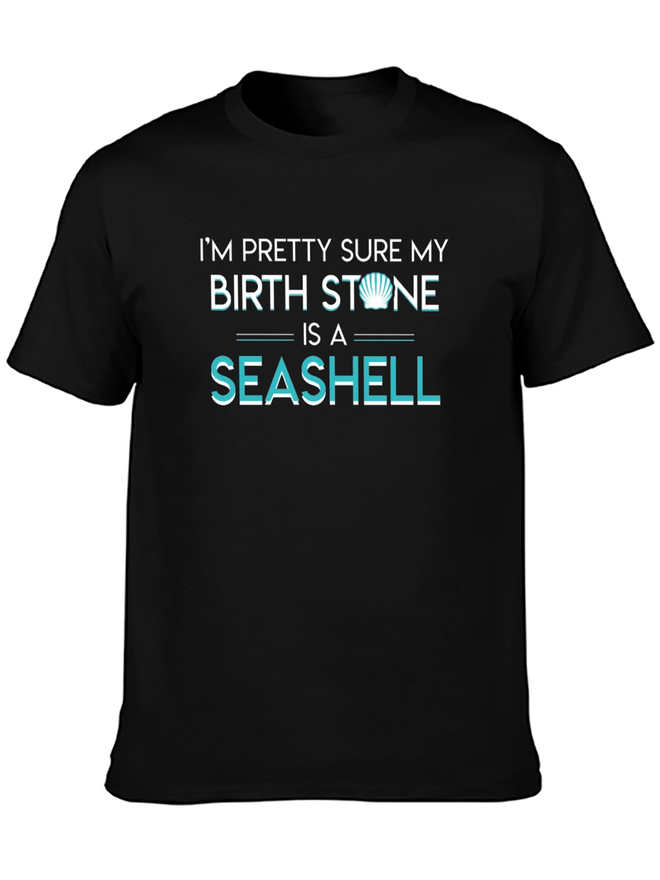 Seashell Birthstone Graphic Tee - Unisex Black T-Shirt