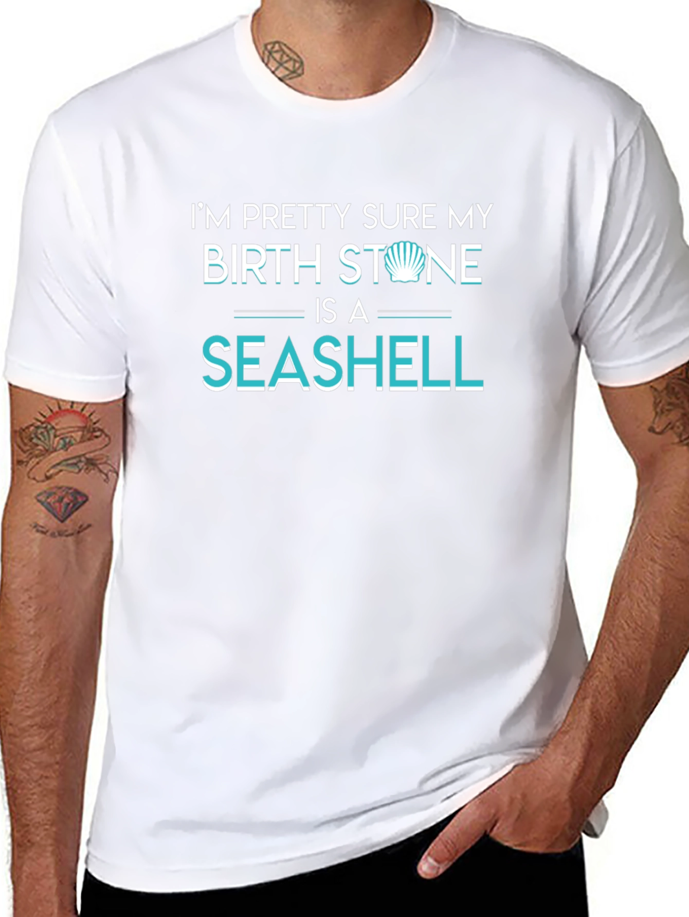 Seashell Birthstone Graphic Tee - Unisex Black T-Shirt