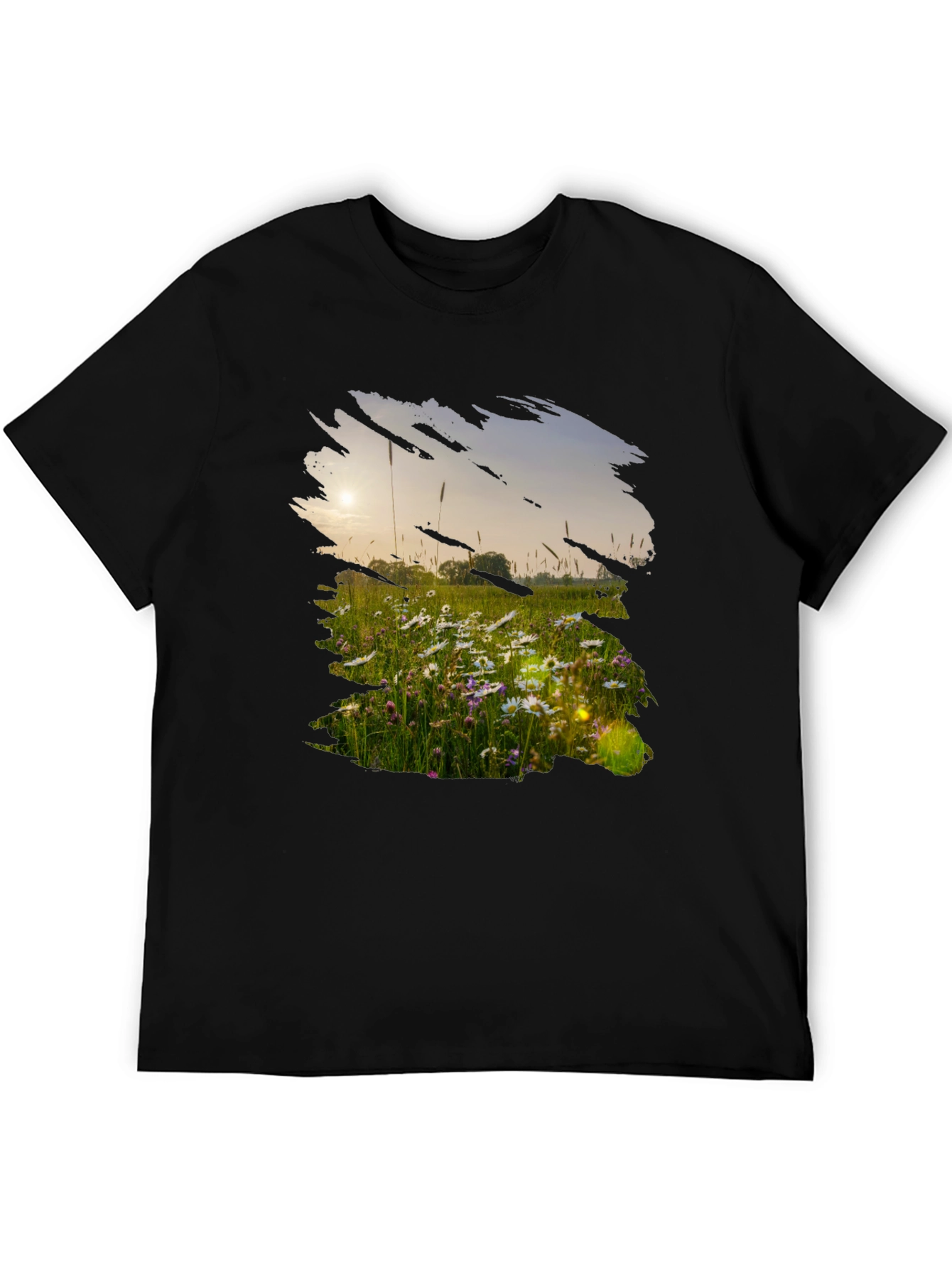 Field of Daisies Black Graphic Tee