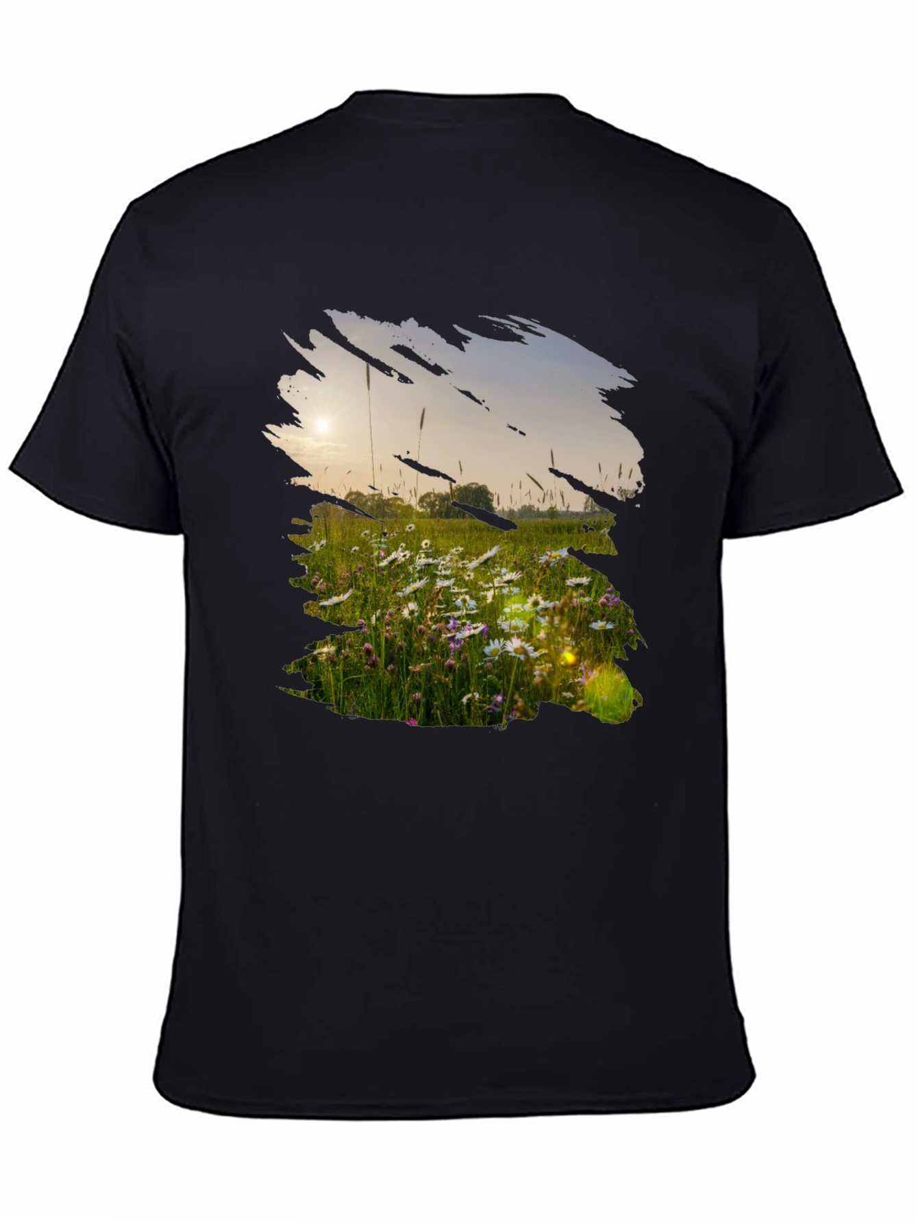 Field of Daisies Black Graphic Tee