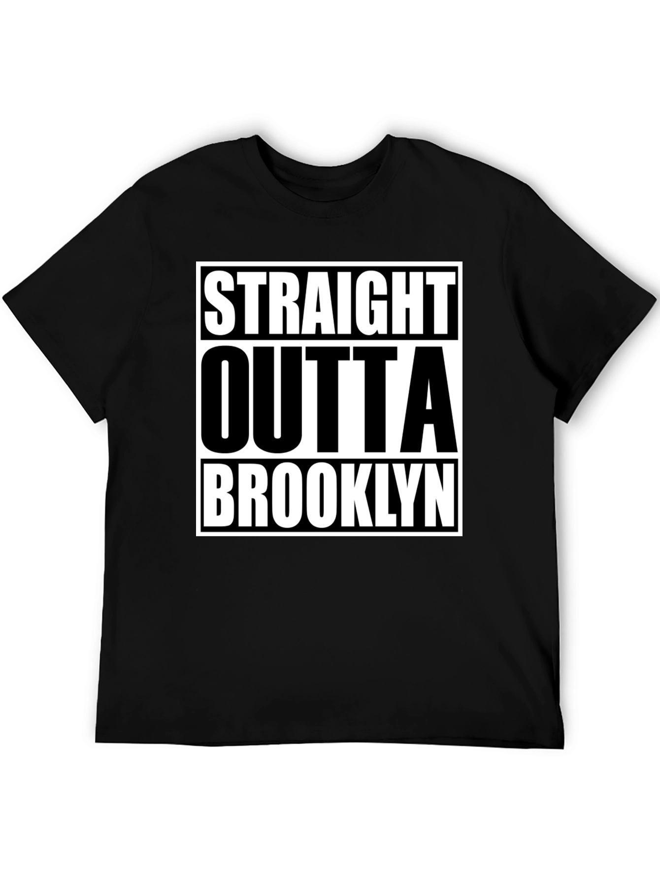 Straight Outta Brooklyn Graphic Tee - Classic Black T-Shirt