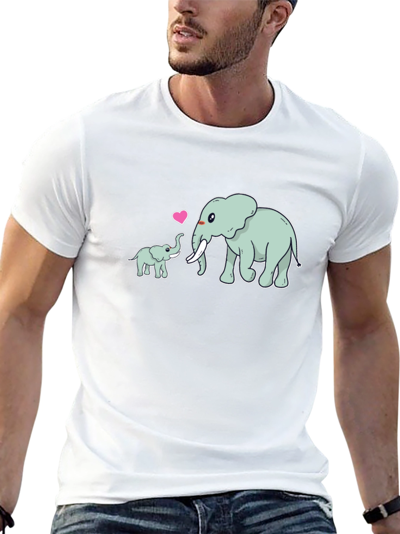 Elephant Love Black T-Shirt