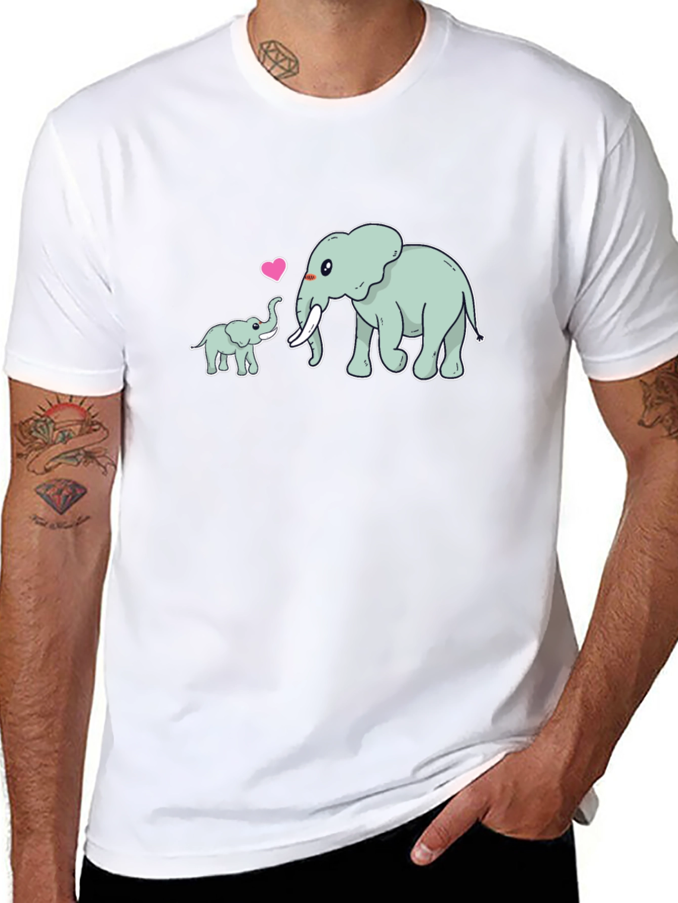Elephant Love Black T-Shirt