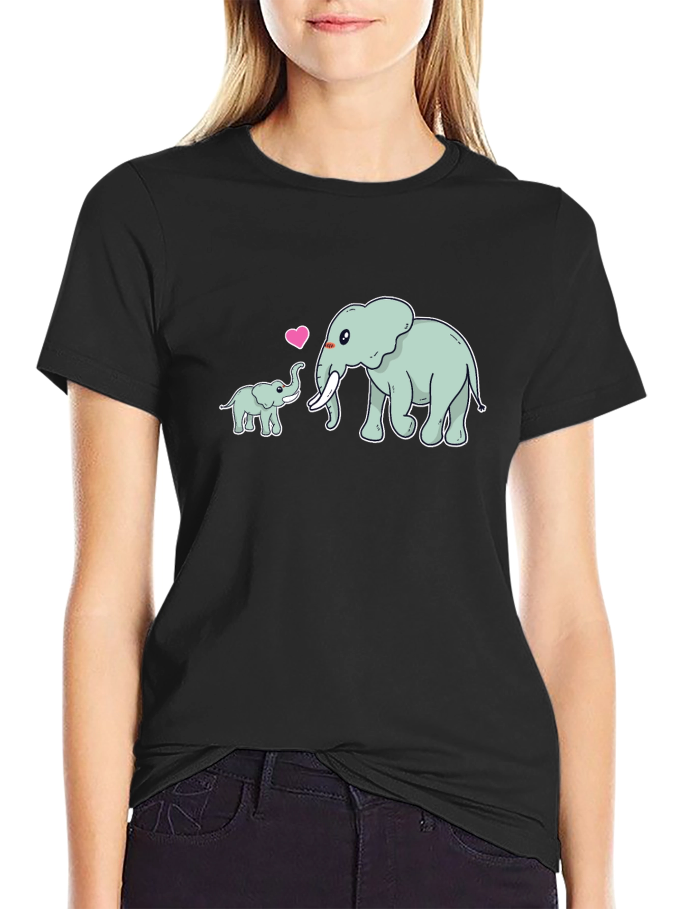 Elephant Love Black T-Shirt