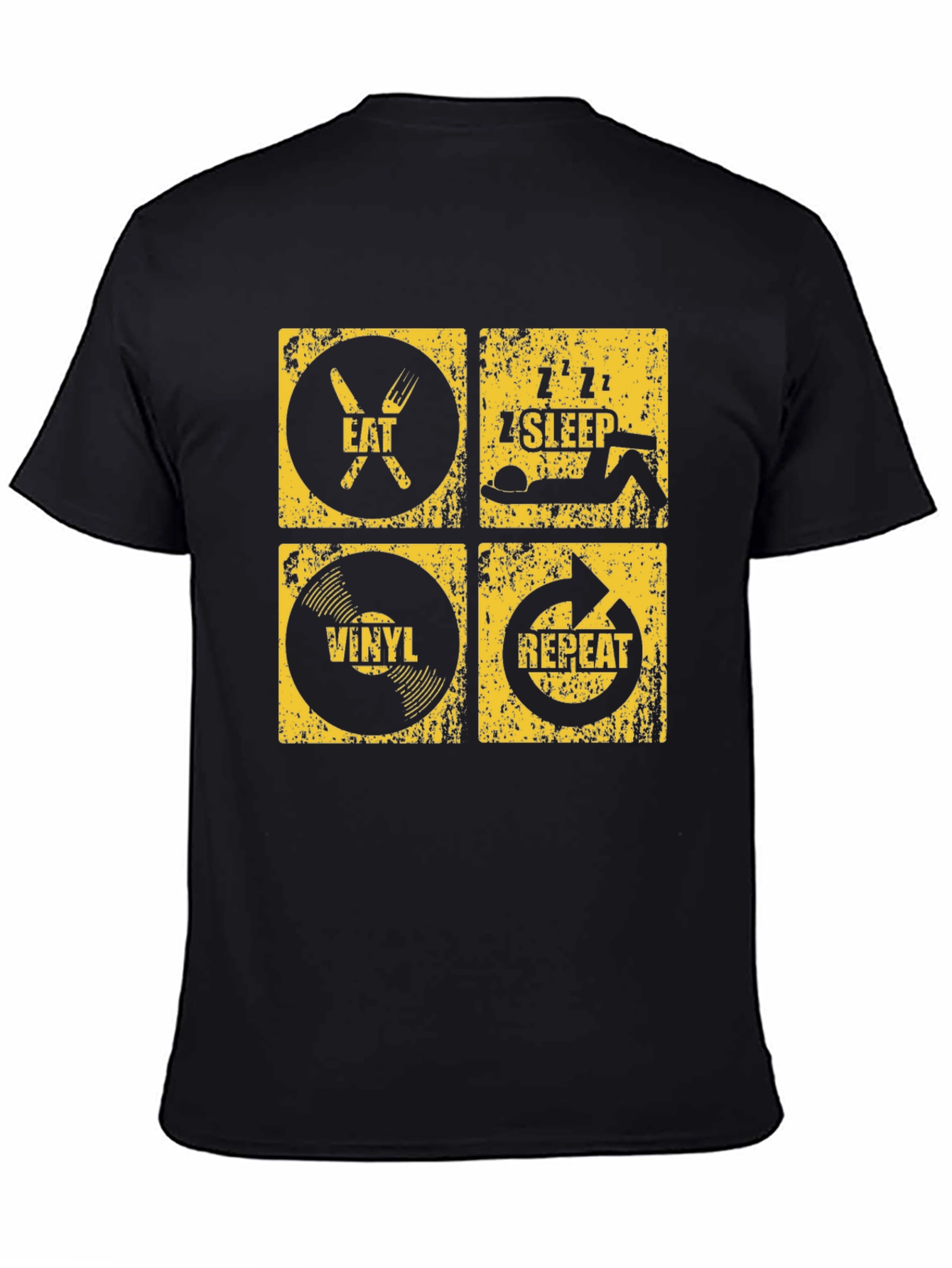 Eat Sleep Vinyl Repeat Graphic Tee - Black T-Shirt