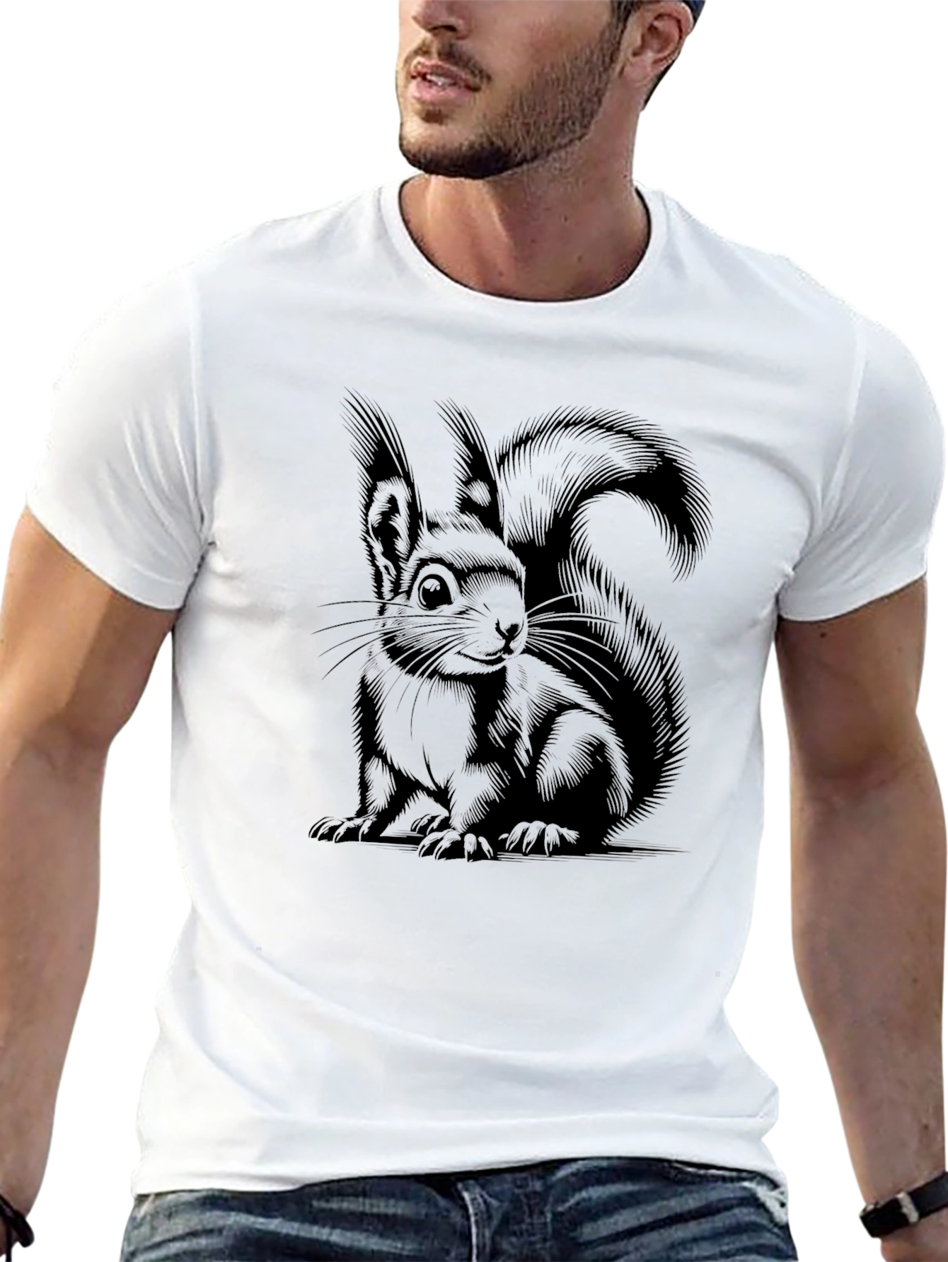 Squirrel Graphic T-Shirt - Unisex Black Tee