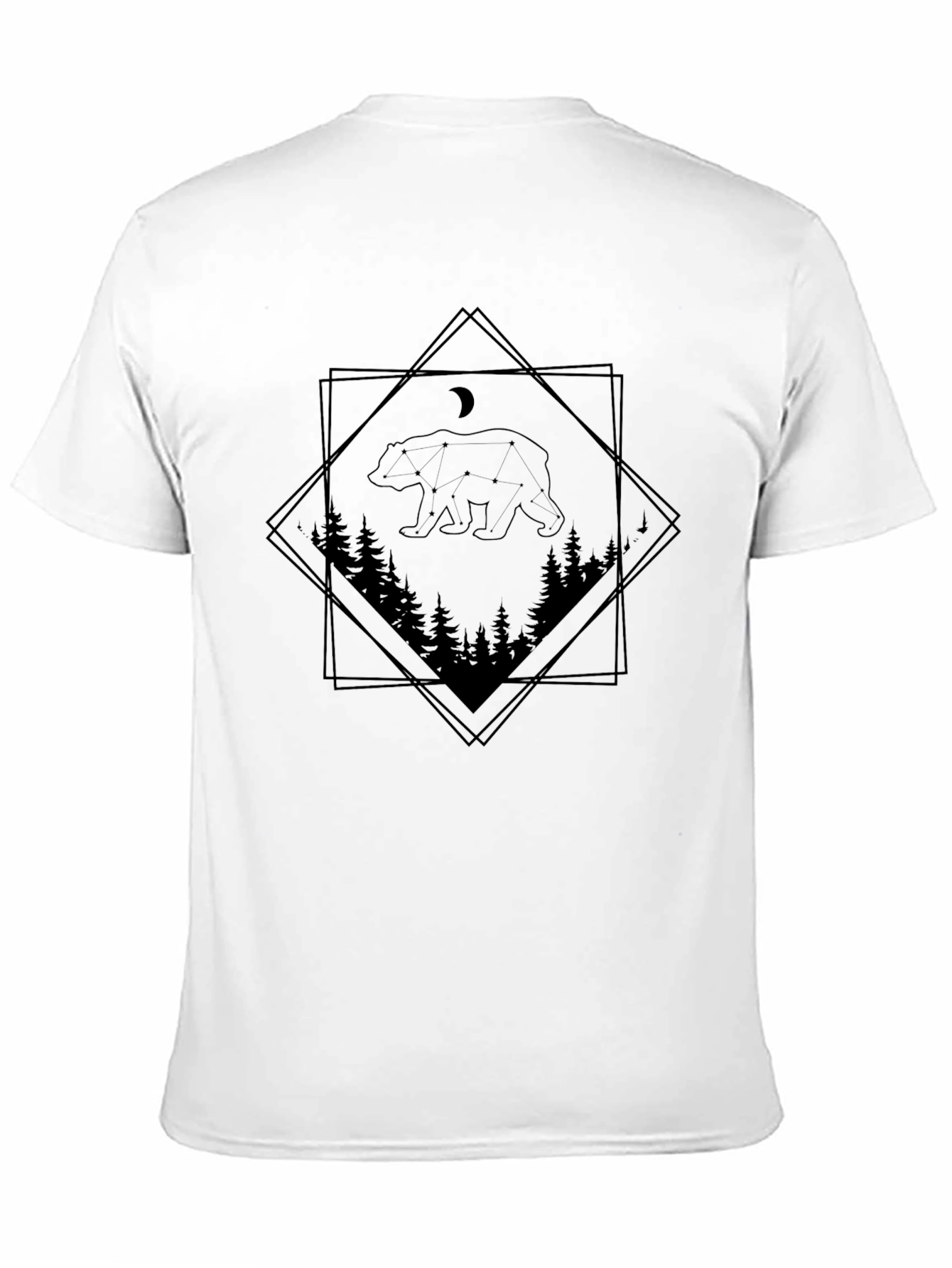 Mens Black Bear Constellation T-Shirt