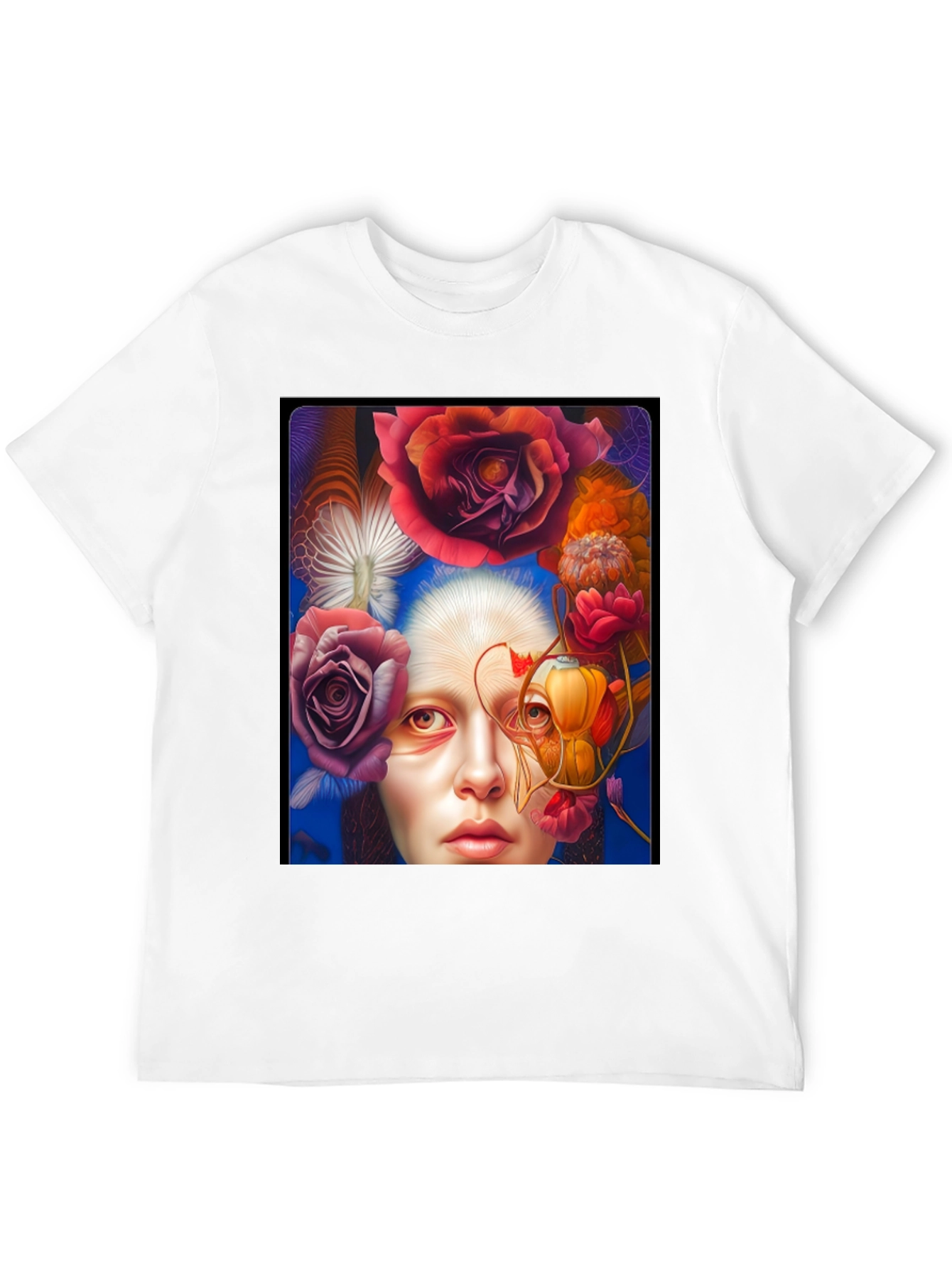 Floral Woman Graphic Tee - Unique Design