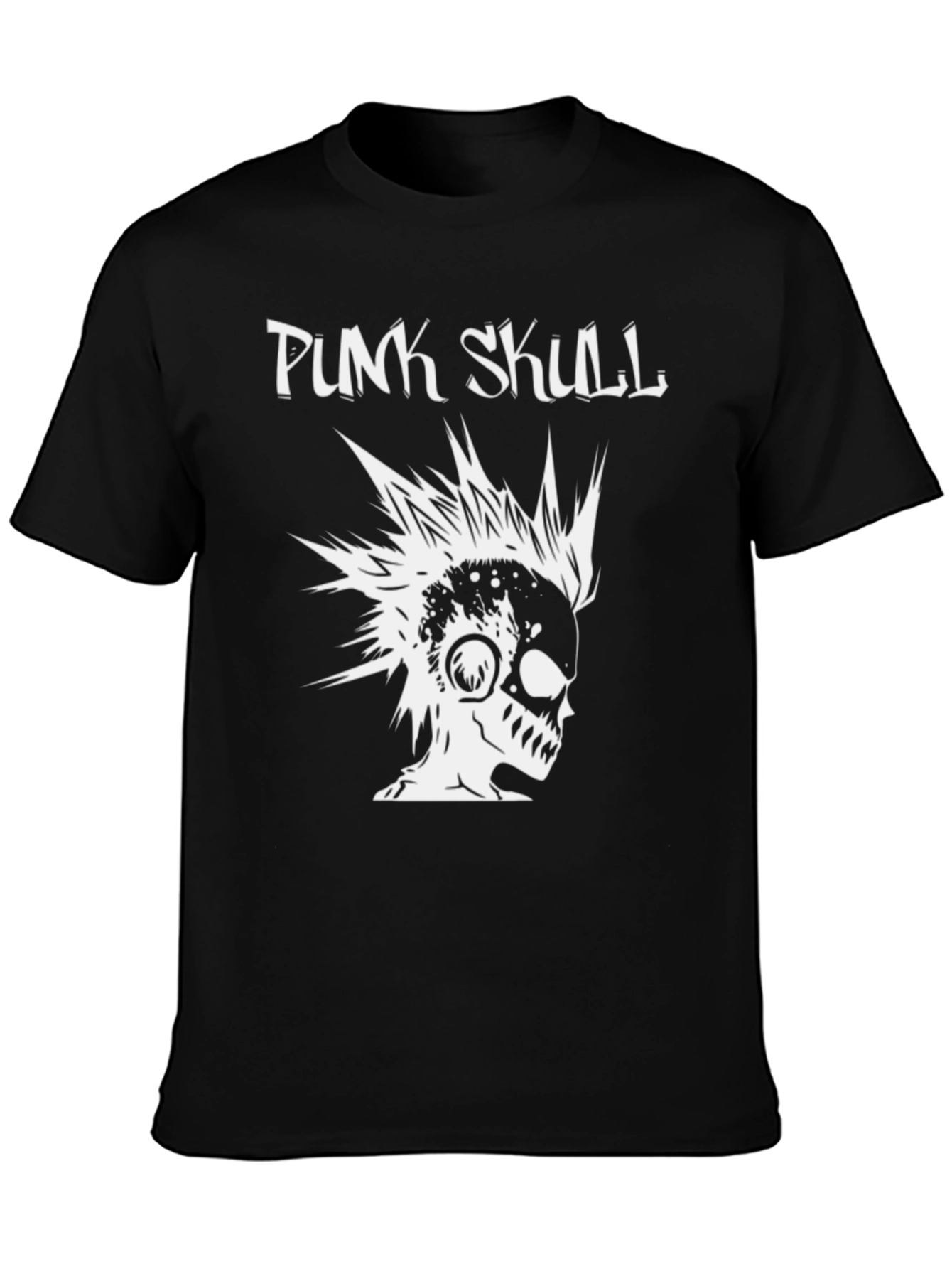 Punk Skull Graphic T-Shirt - Black Cotton Tee