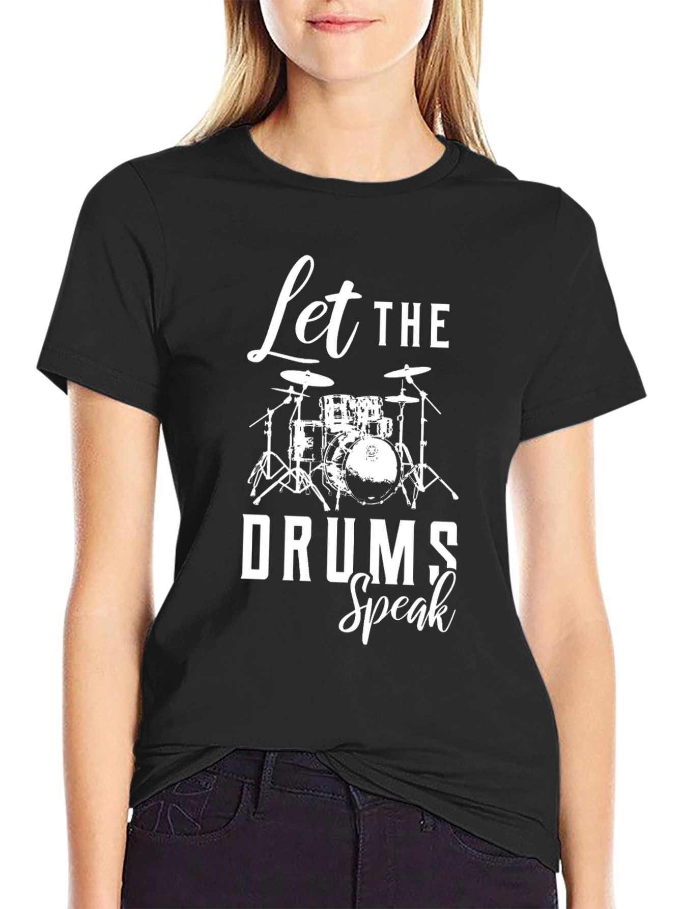 Let the Drums Speak Black Graphic Tee