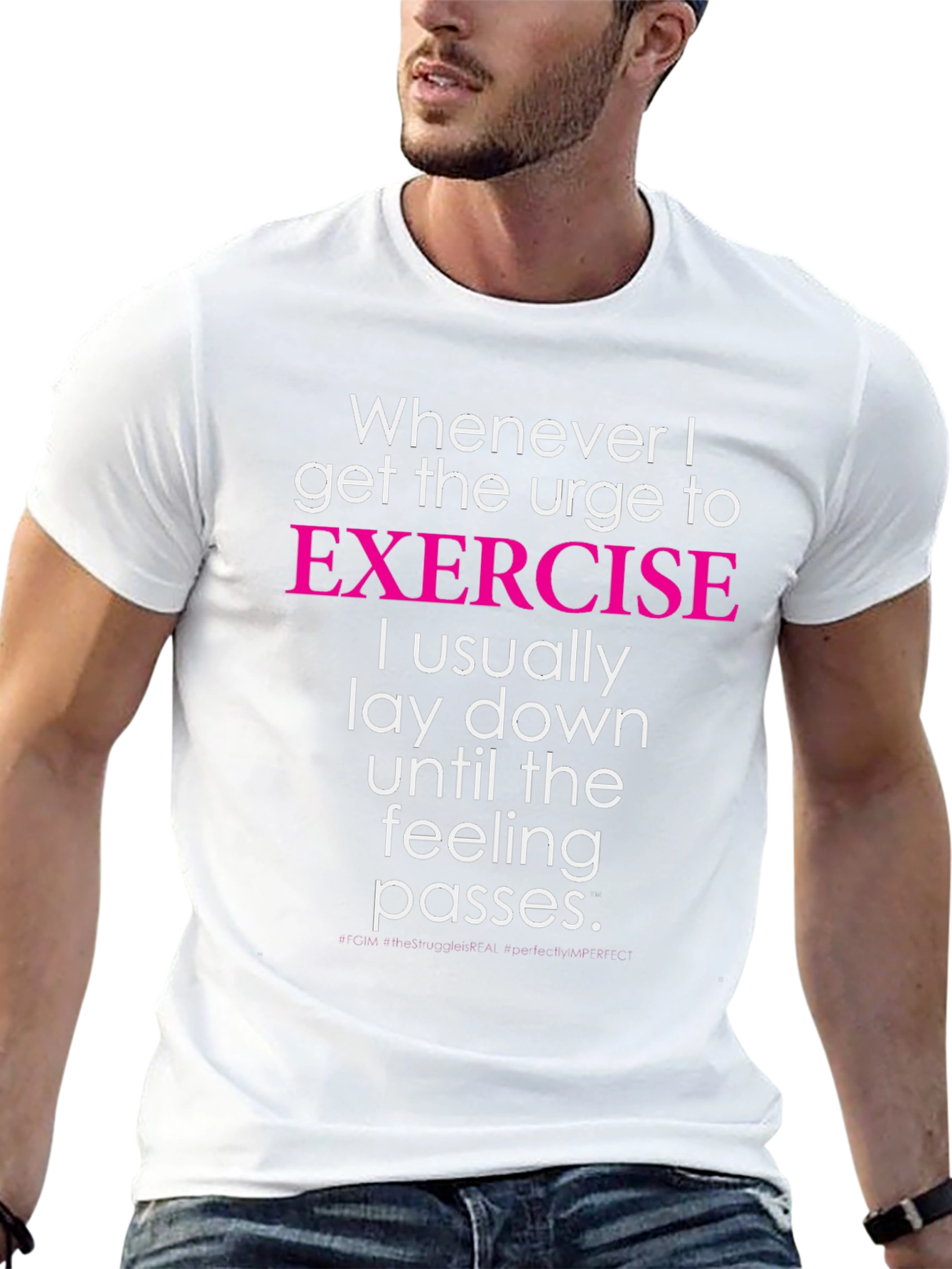 Funny Exercise T-Shirt - Lay Down Until Feeling Passes