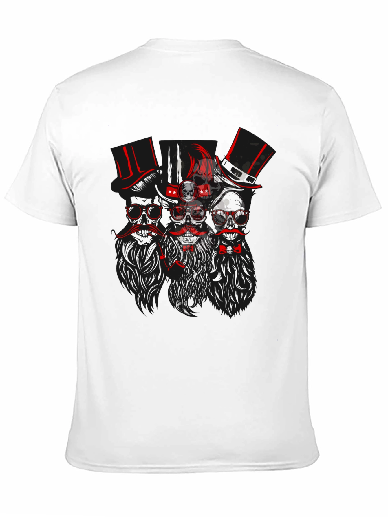 Skull & Mustache Graphic T-Shirt - Mens Black Tee