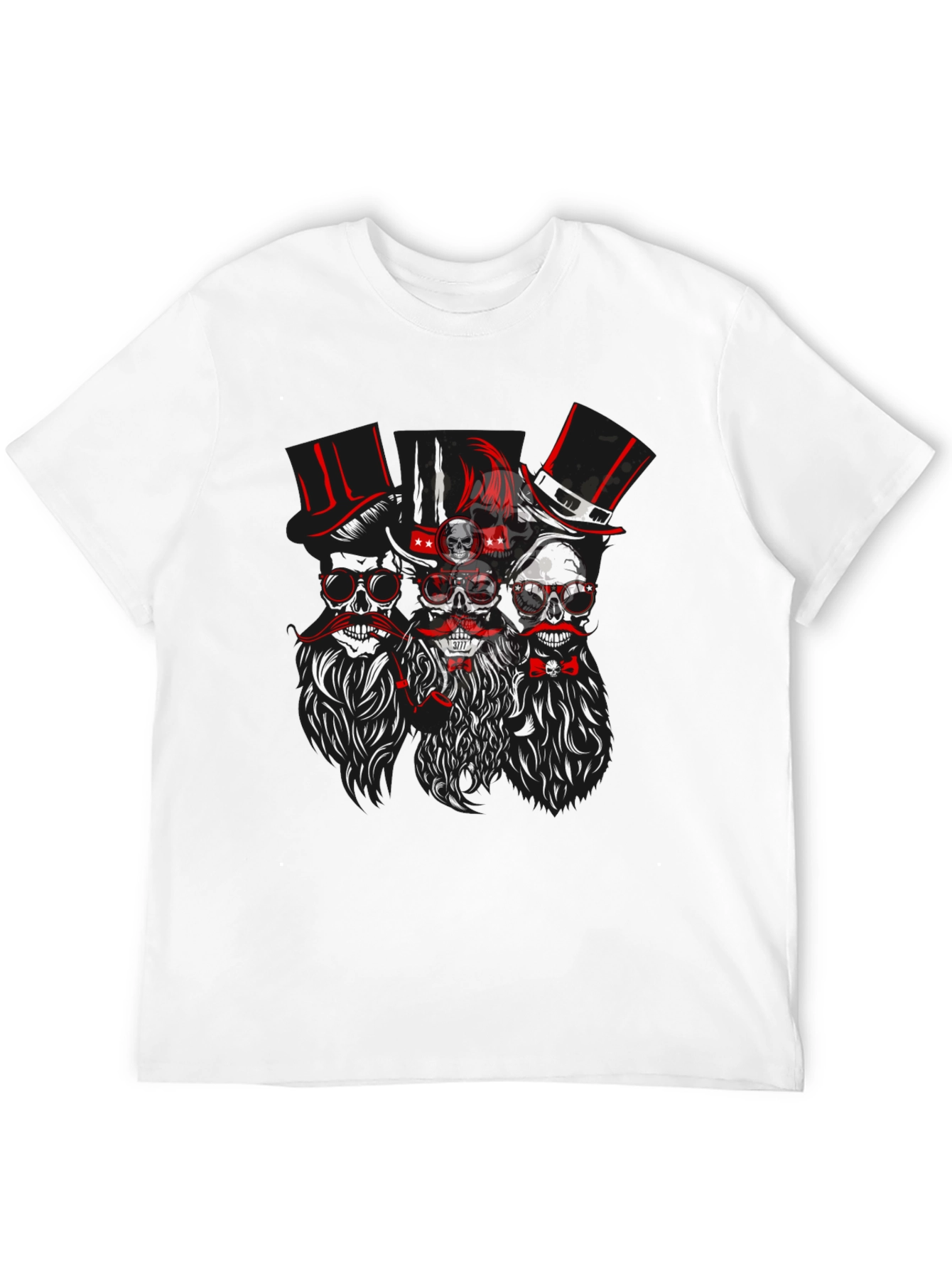 Skull & Mustache Graphic T-Shirt - Mens Black Tee