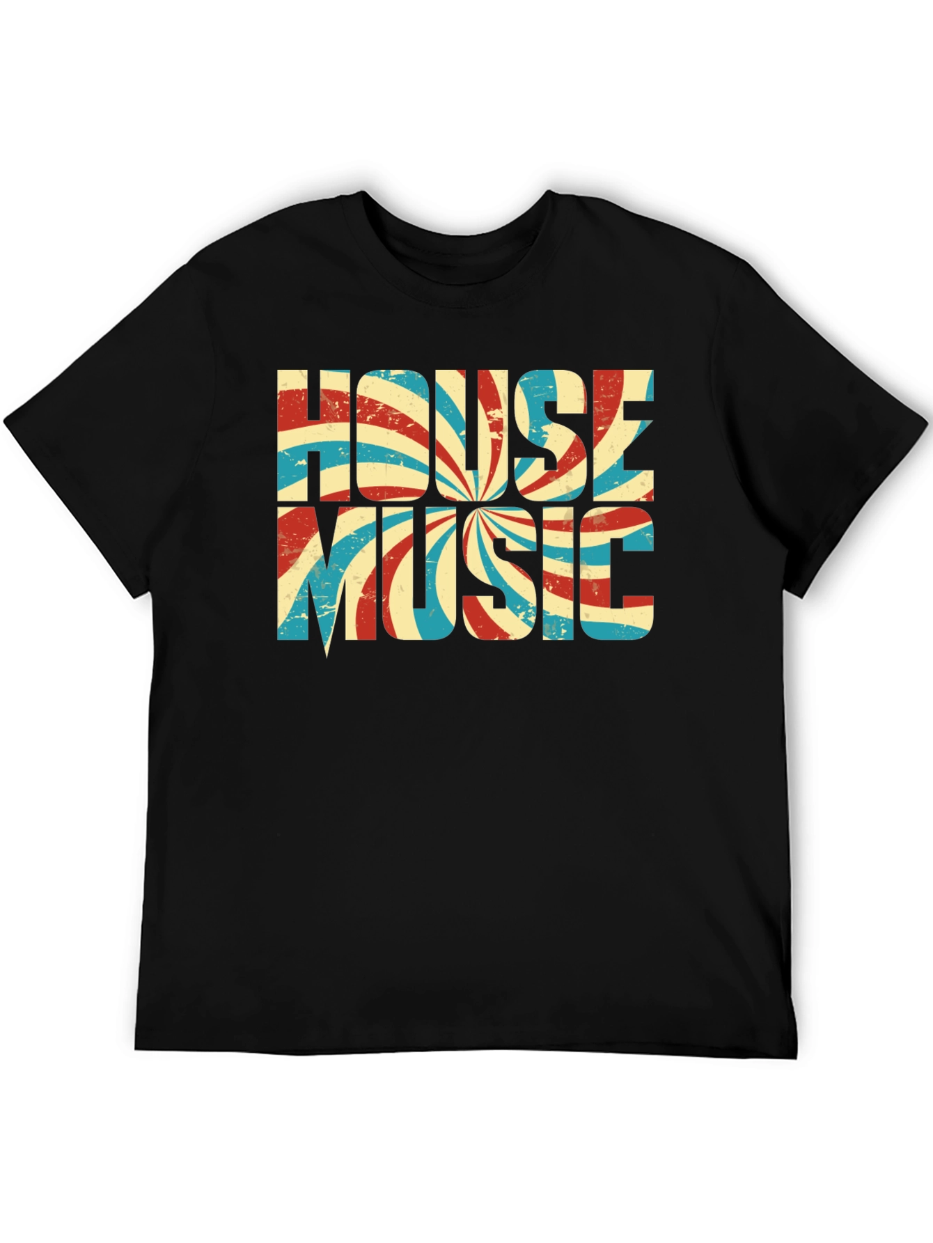 Retro House Music Graphic Tee - Black