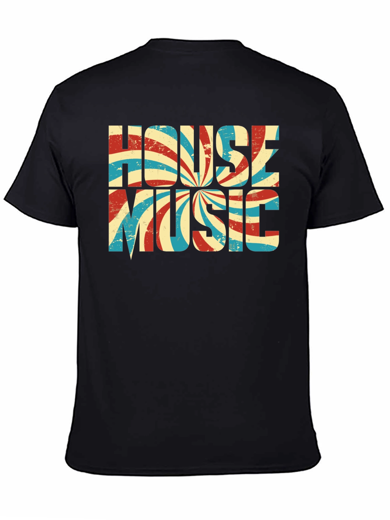 Retro House Music Graphic Tee - Black