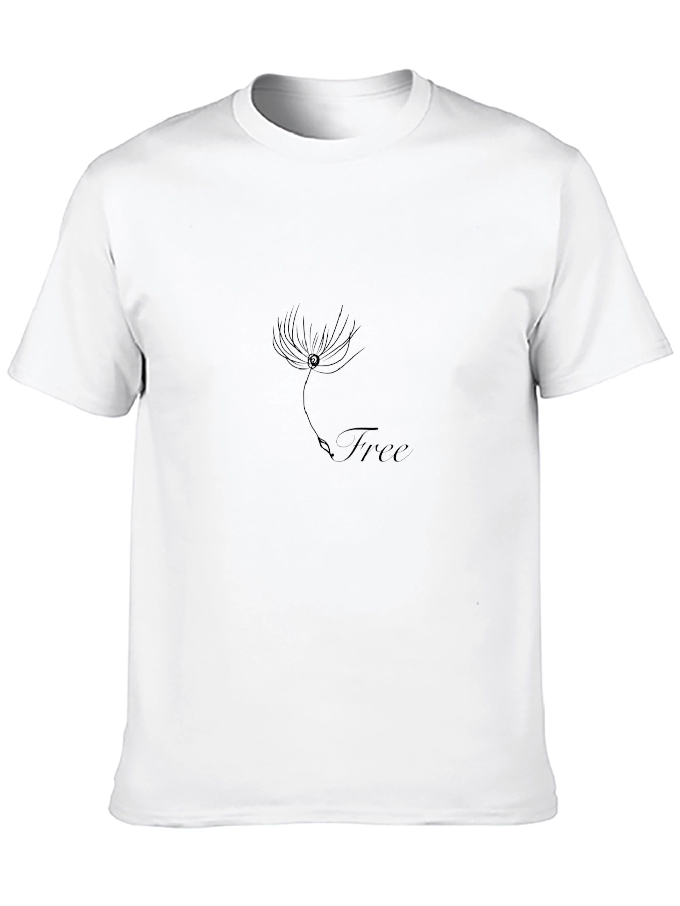 Free Dandelion Graphic Tee - Casual Black T-Shirt