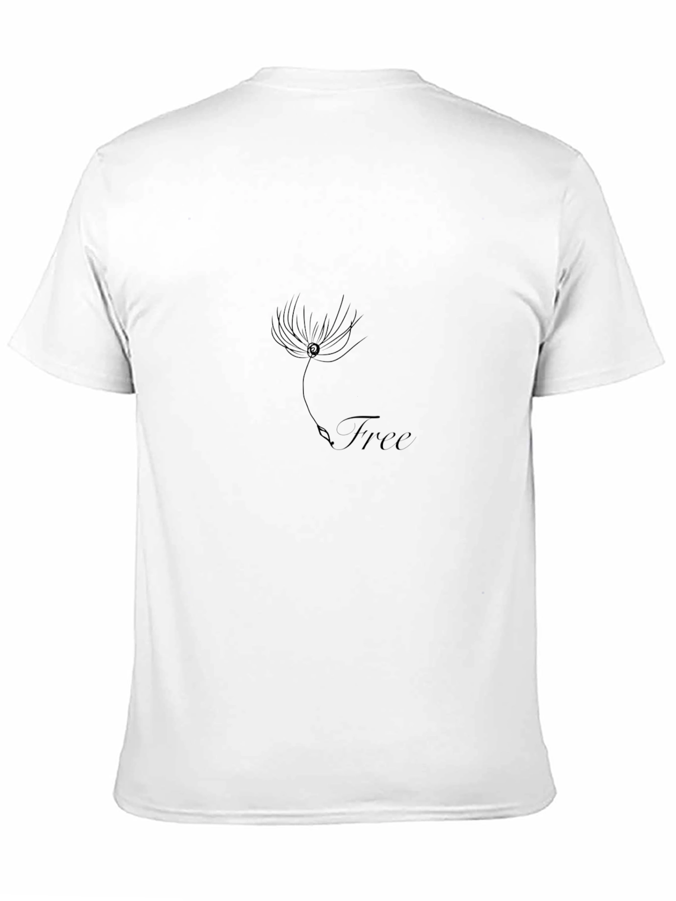 Free Dandelion Graphic Tee - Casual Black T-Shirt