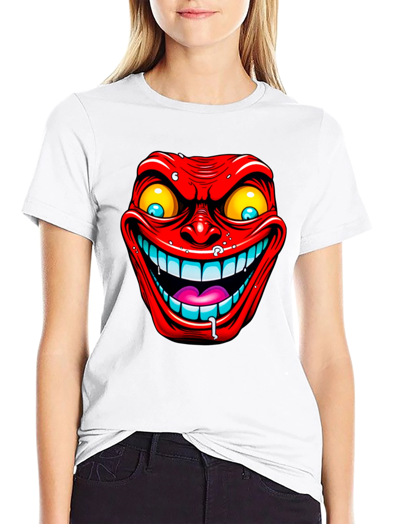 Evil Grin Graphic Tee - Mens Black T-Shirt