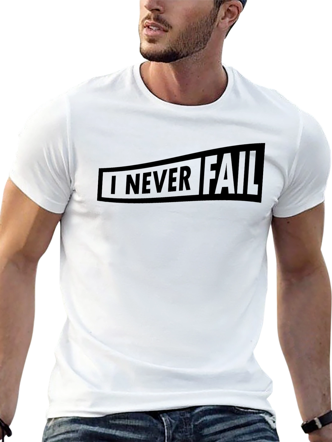 I Never Fail Mens Black Graphic Tee
