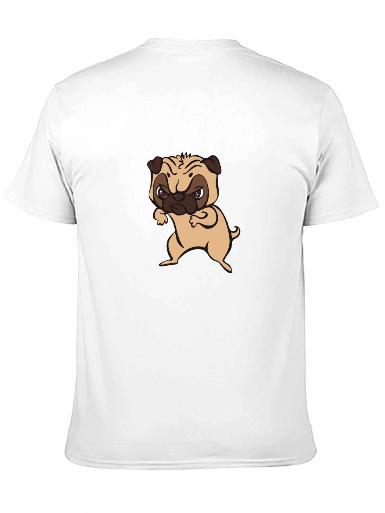 Angry Pug Graphic Black T-Shirt