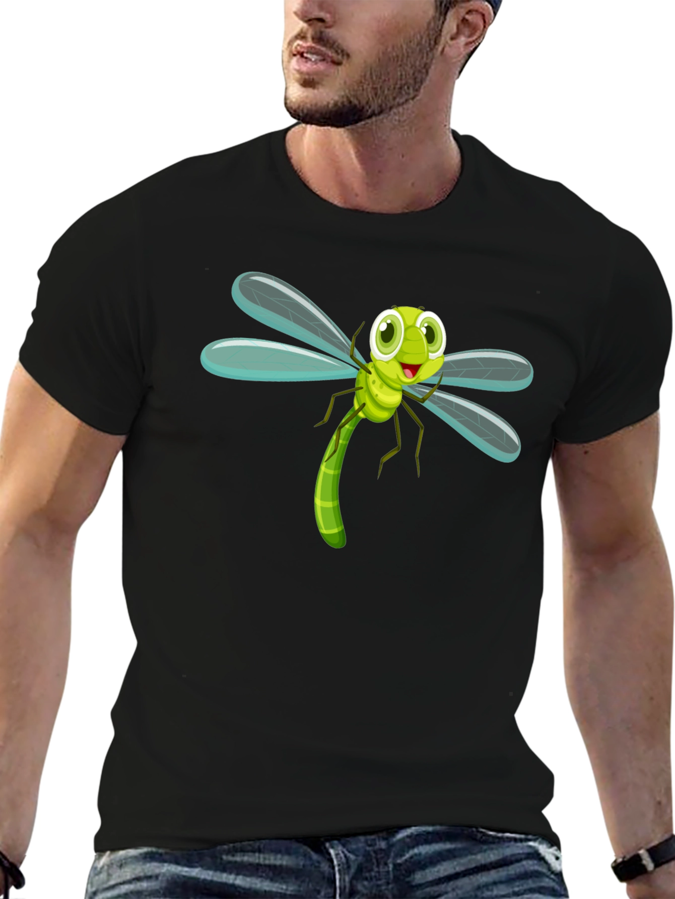 Dragonfly Cartoon Graphic Tee - Fun Insect Shirt