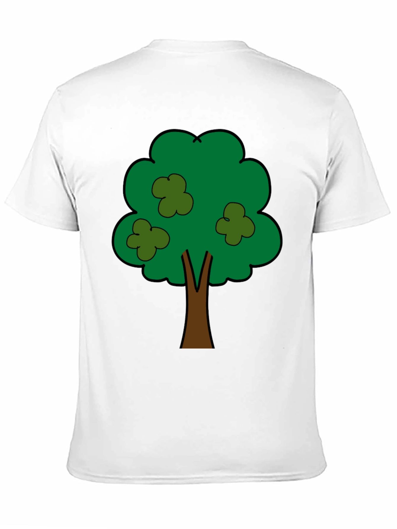 Cartoon Tree Graphic Tee - Unisex Black T-Shirt