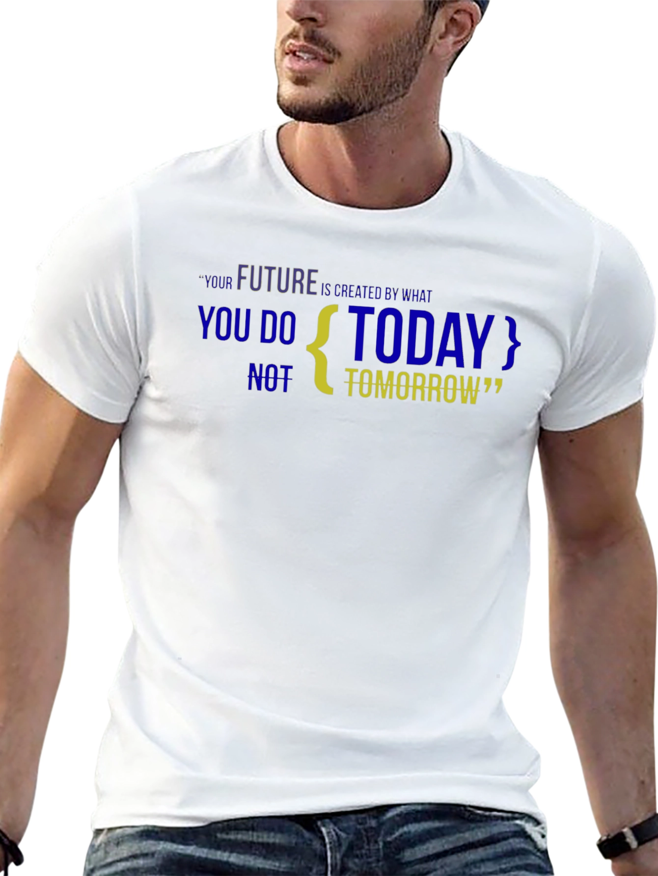 Motivational Black T-Shirt: Future is Created Today