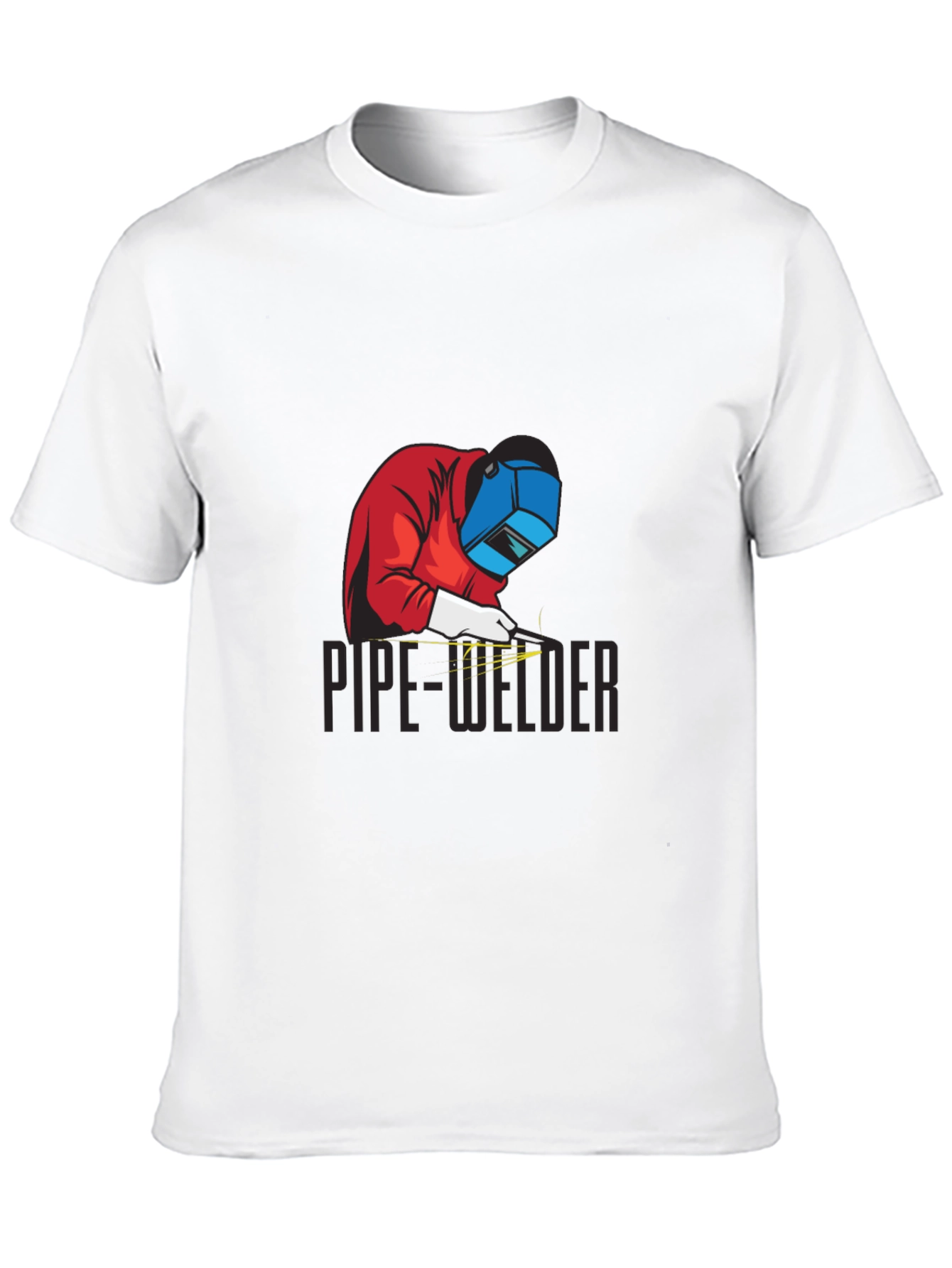 Pipe Welder Graphic Tee - Black Cotton T-Shirt