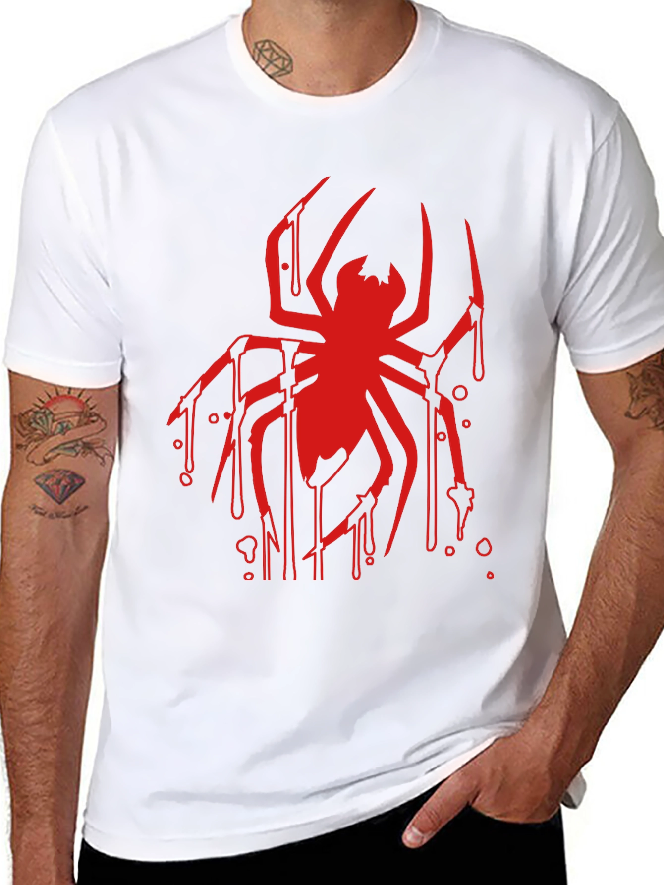Red Spider Graphic Black T-Shirt