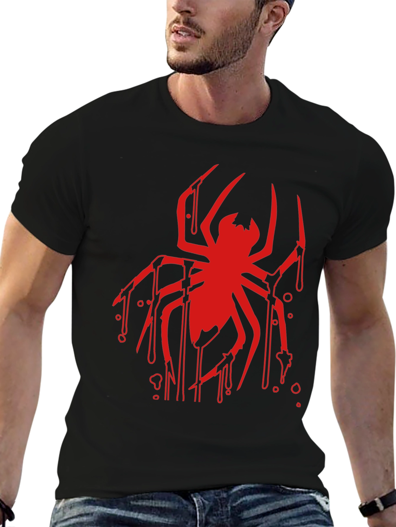 Red Spider Graphic Black T-Shirt