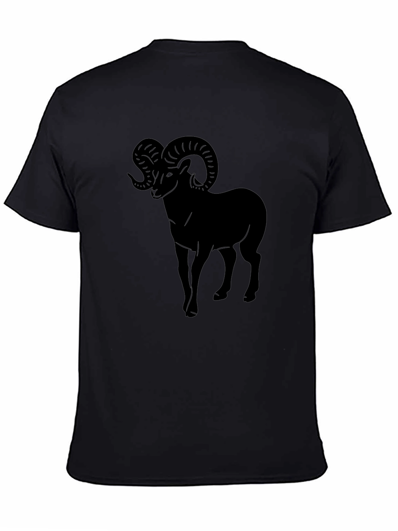 Mens Black T-Shirt with Ram Graphic