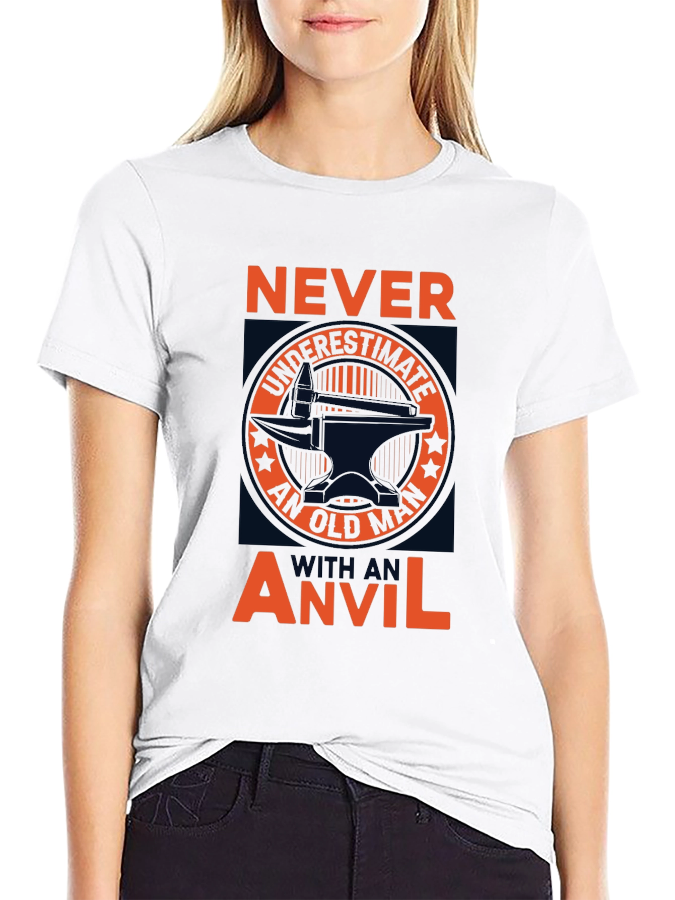 Never Underestimate Old Man Anvil T-Shirt
