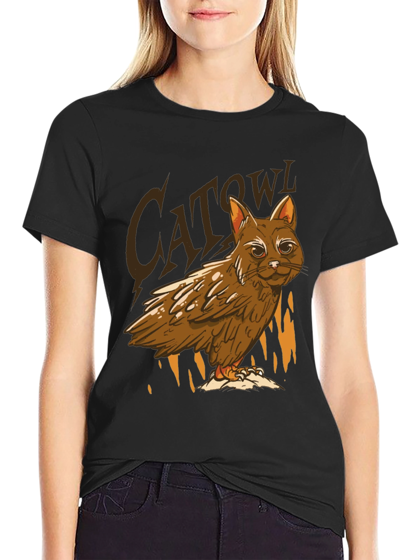 Cat Owl Hybrid T-Shirt - Funny Animal Tee