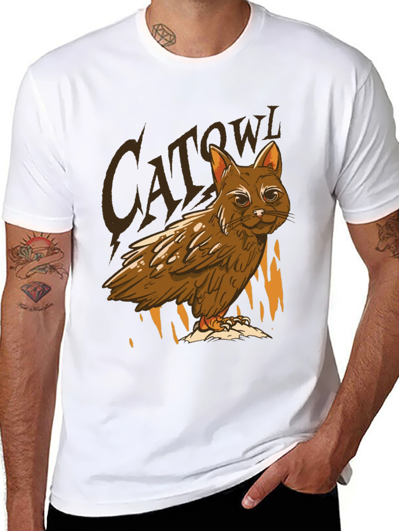 Cat Owl Hybrid T-Shirt - Funny Animal Tee