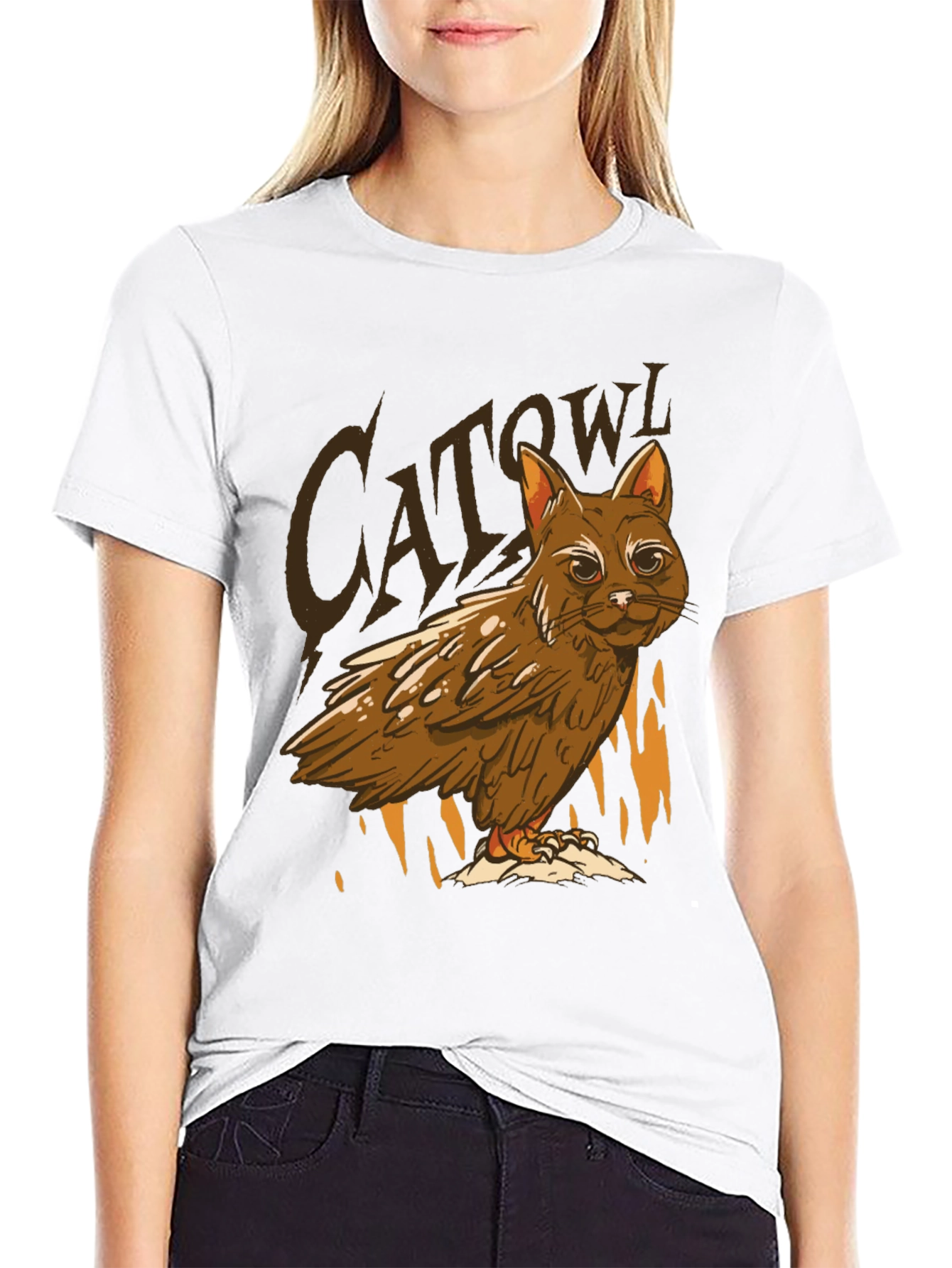 Cat Owl Hybrid T-Shirt - Funny Animal Tee