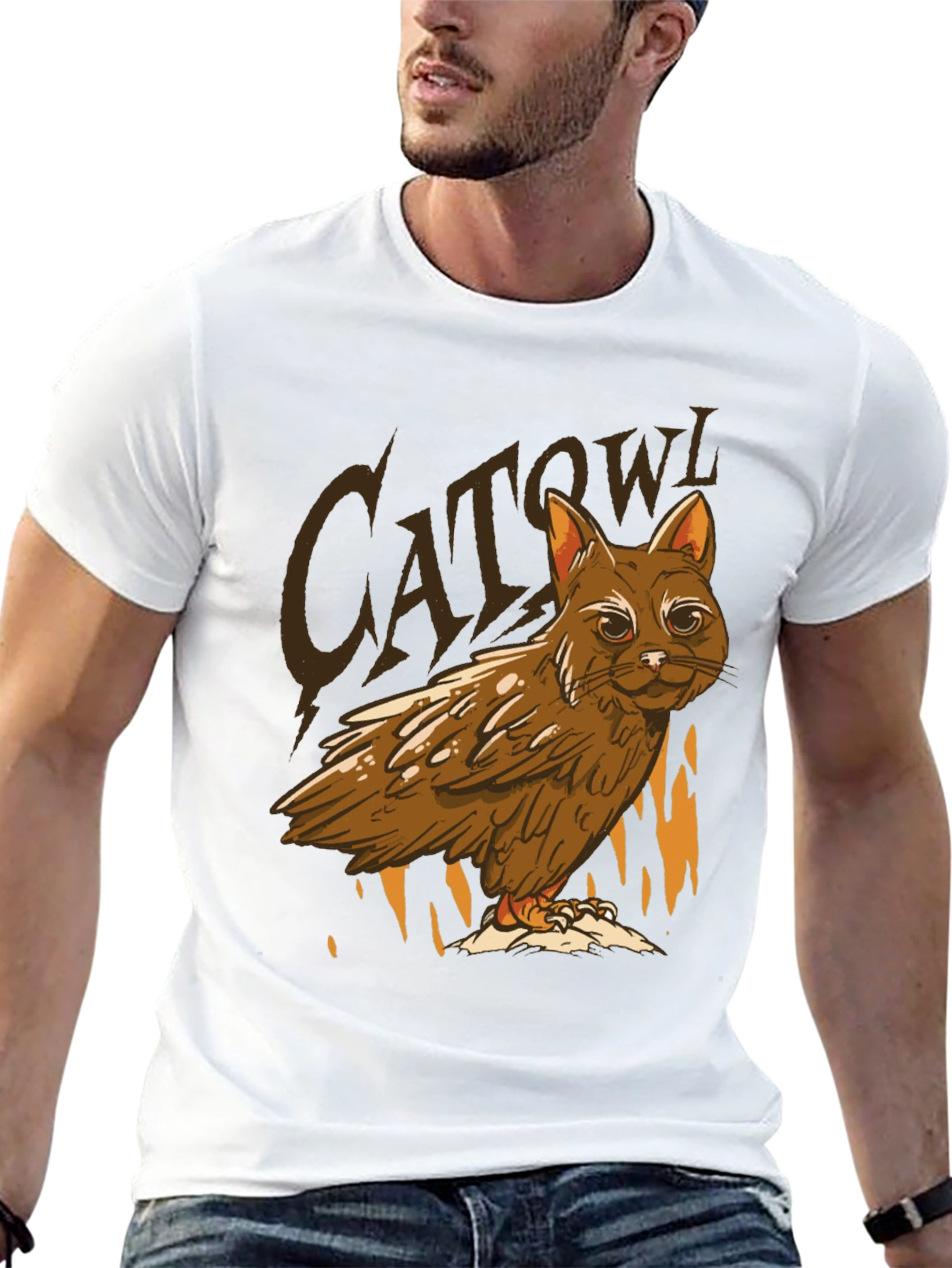 Cat Owl Hybrid T-Shirt - Funny Animal Tee