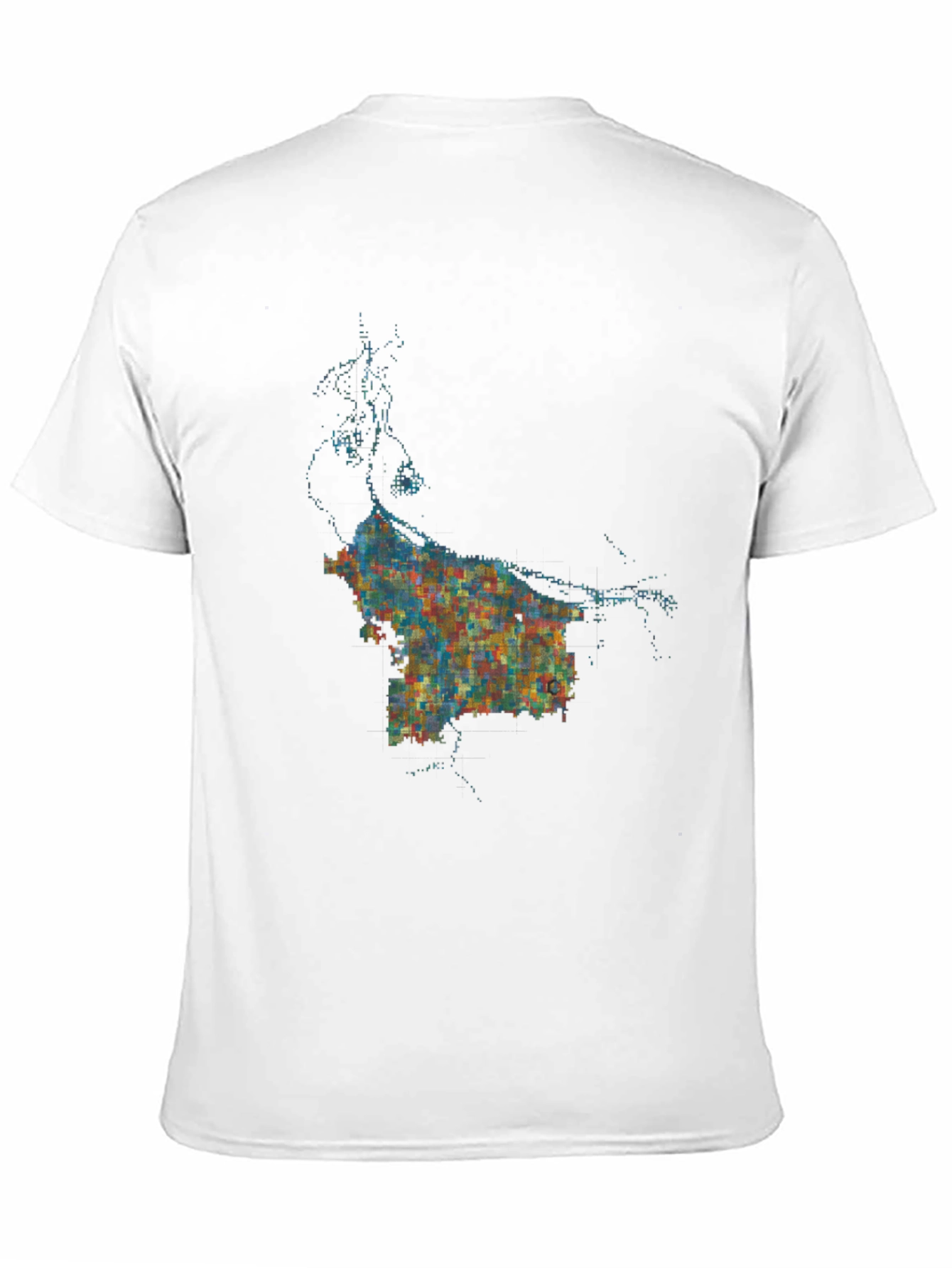Abstract Cityscape Graphic Black T-Shirt