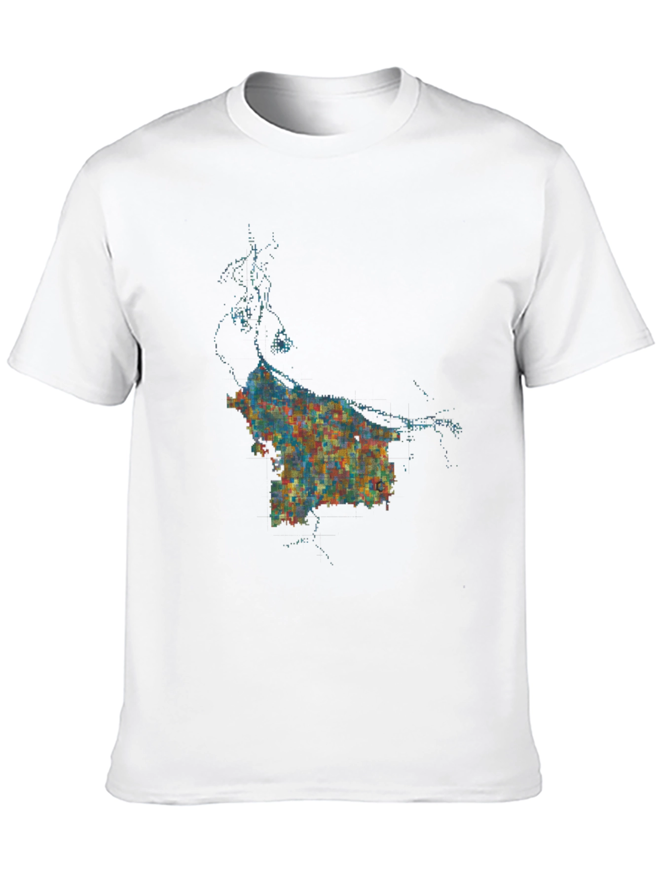 Abstract Cityscape Graphic Black T-Shirt
