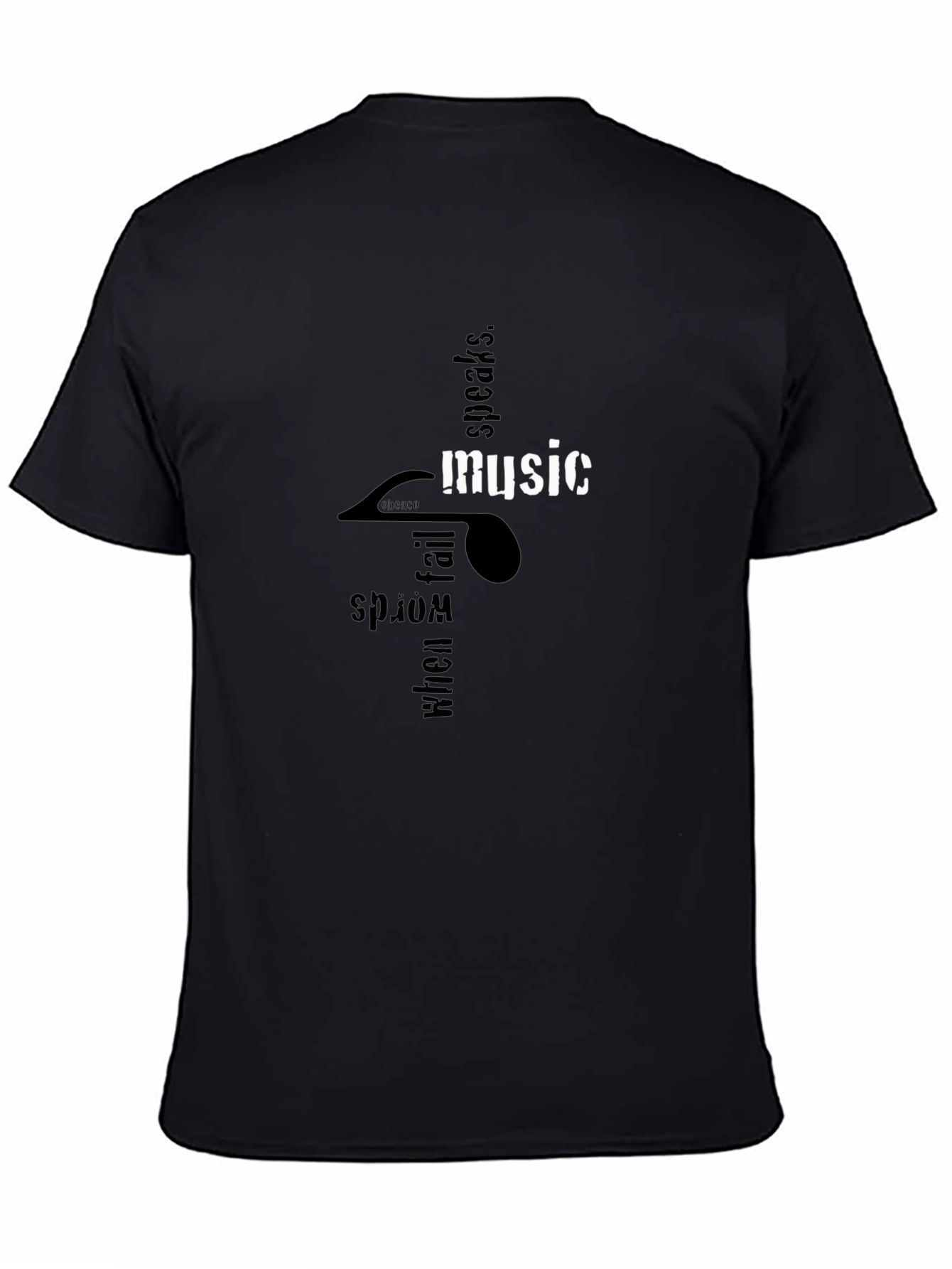 Music Speaks Graphic T-Shirt - Black Relaxed Fit