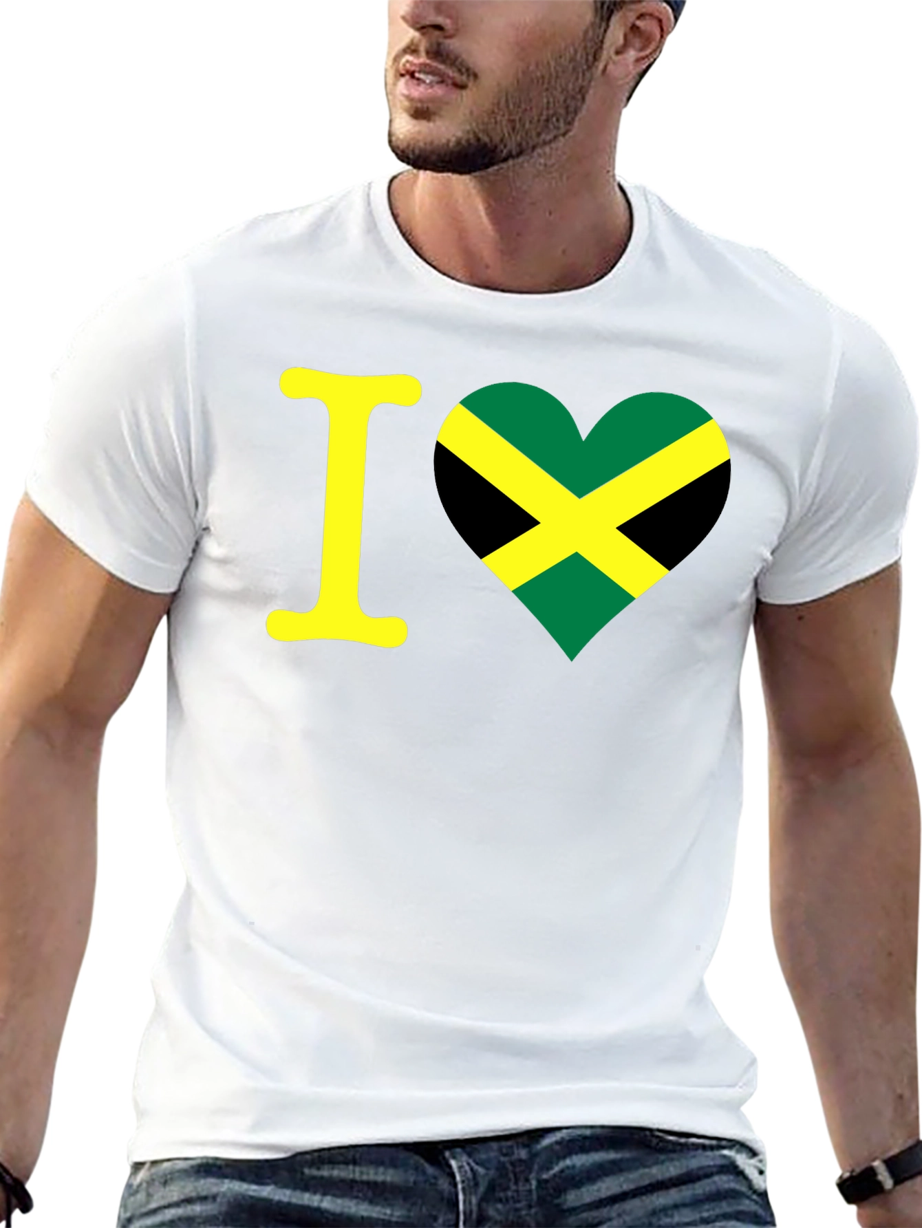 I Love Jamaica T-Shirt - Black Crew Neck Tee