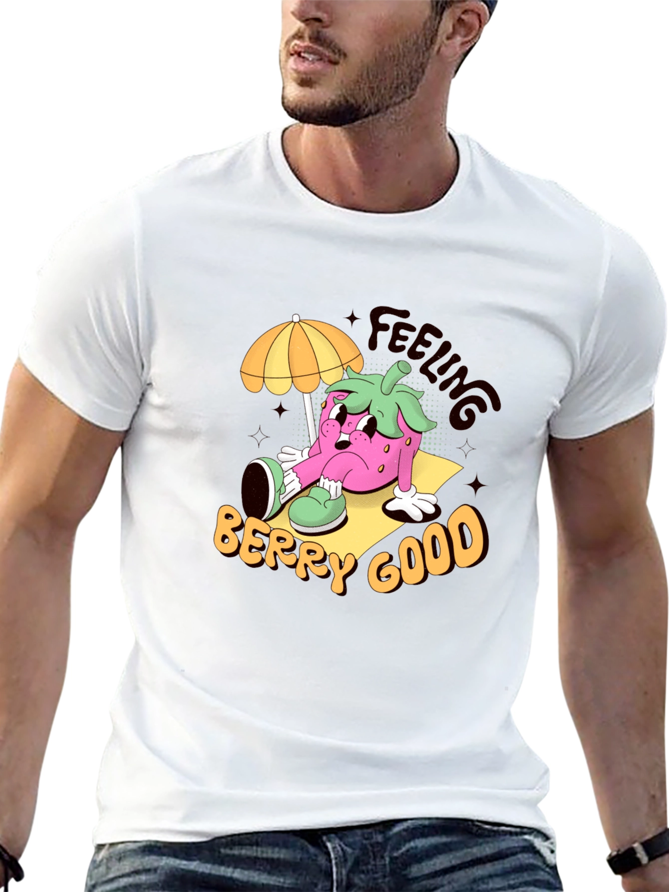 Feeling Berry Good Cartoon Graphic T-Shirt