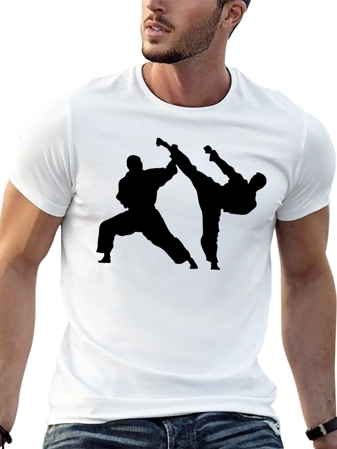 Karate Silhouette Black T-Shirt
