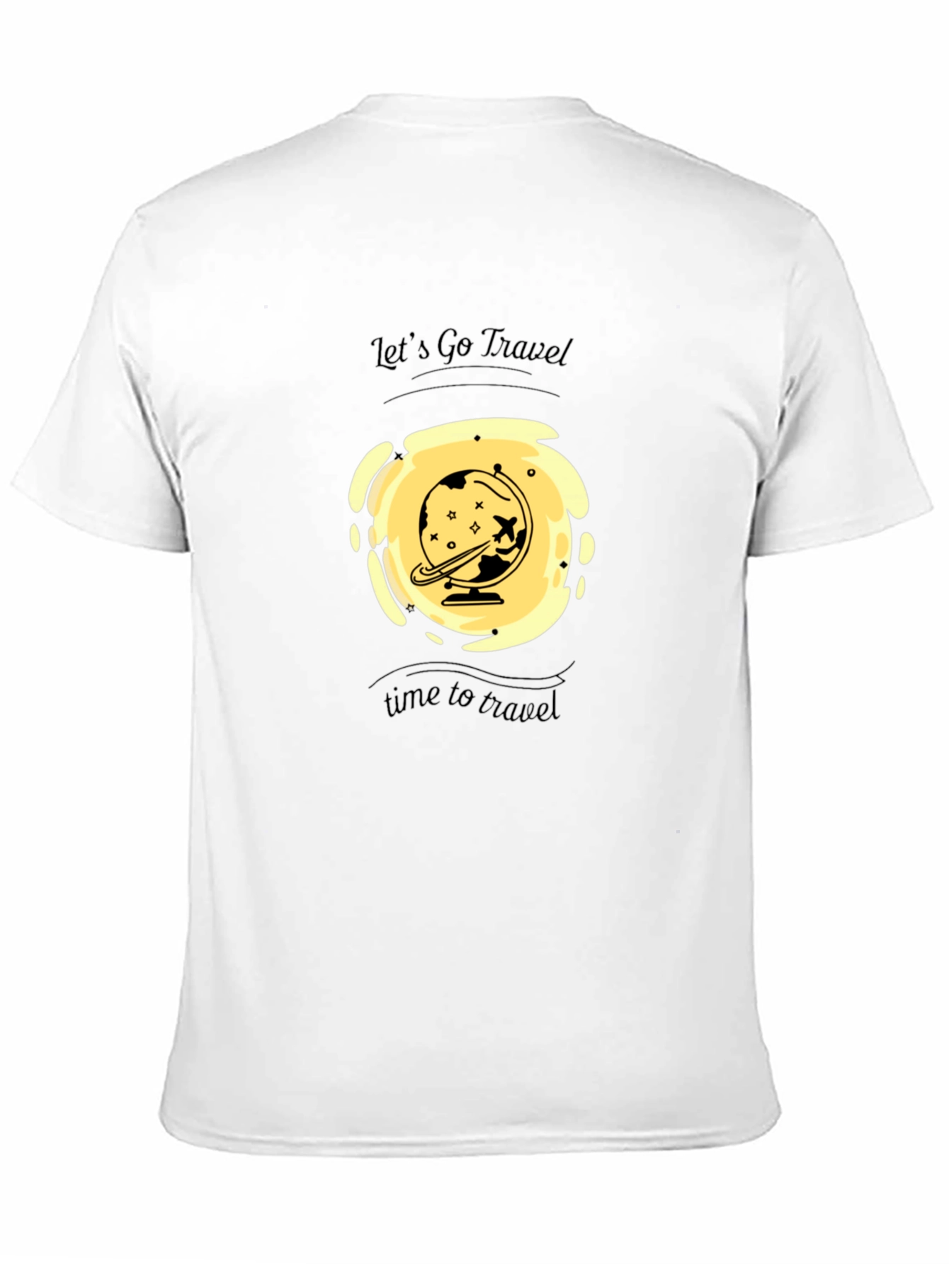 Mens Black Travel Graphic T-Shirt
