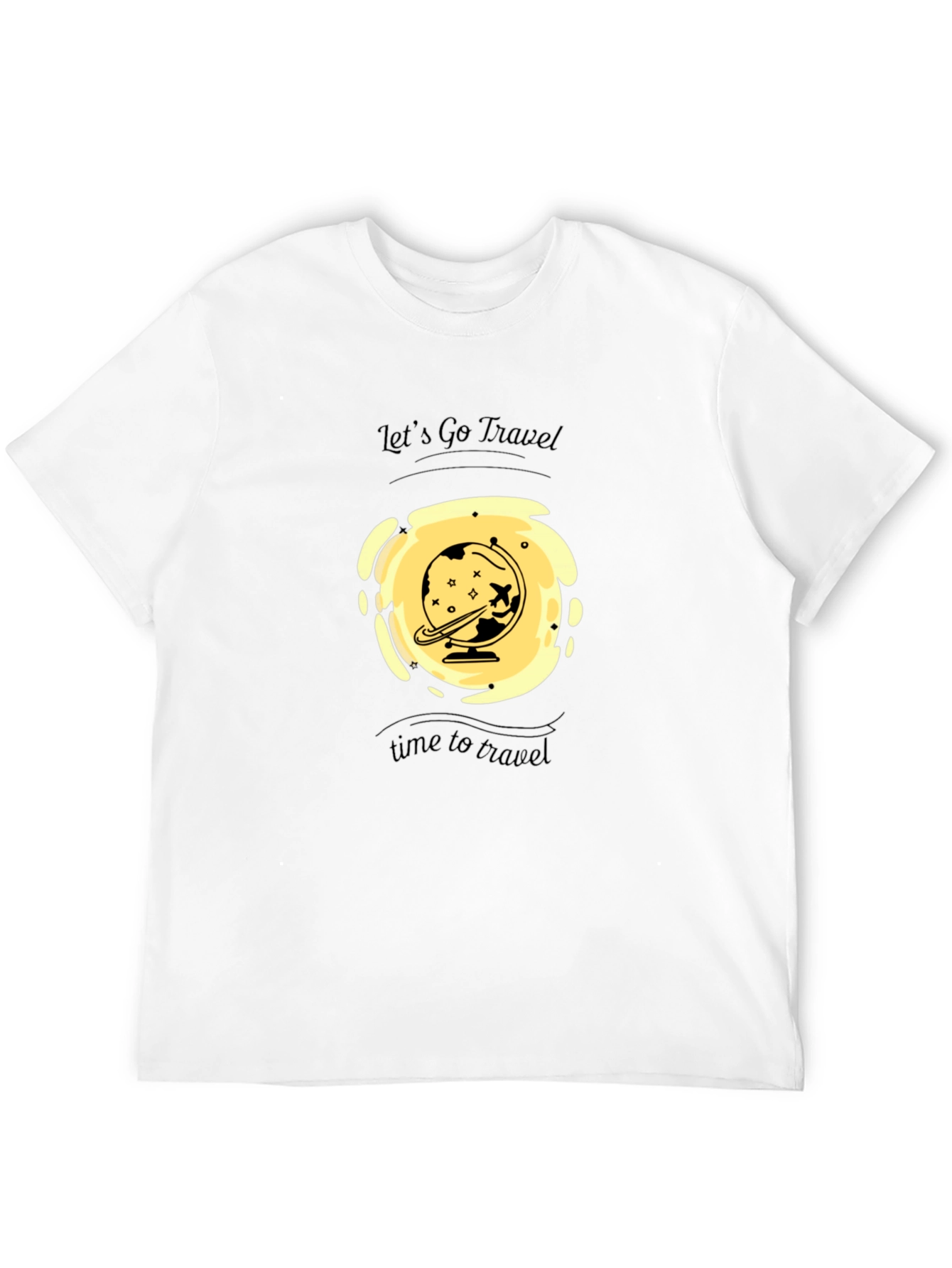 Mens Black Travel Graphic T-Shirt