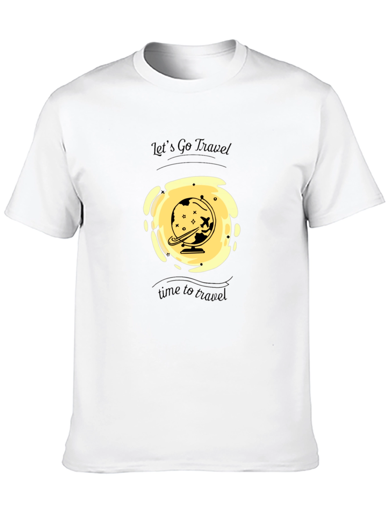 Mens Black Travel Graphic T-Shirt