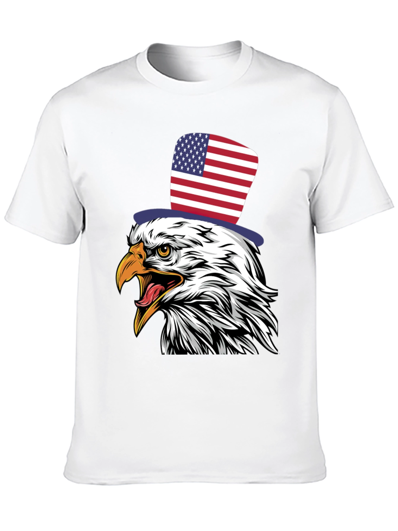 American Eagle Patriotic USA Flag Top Hat T-Shirt