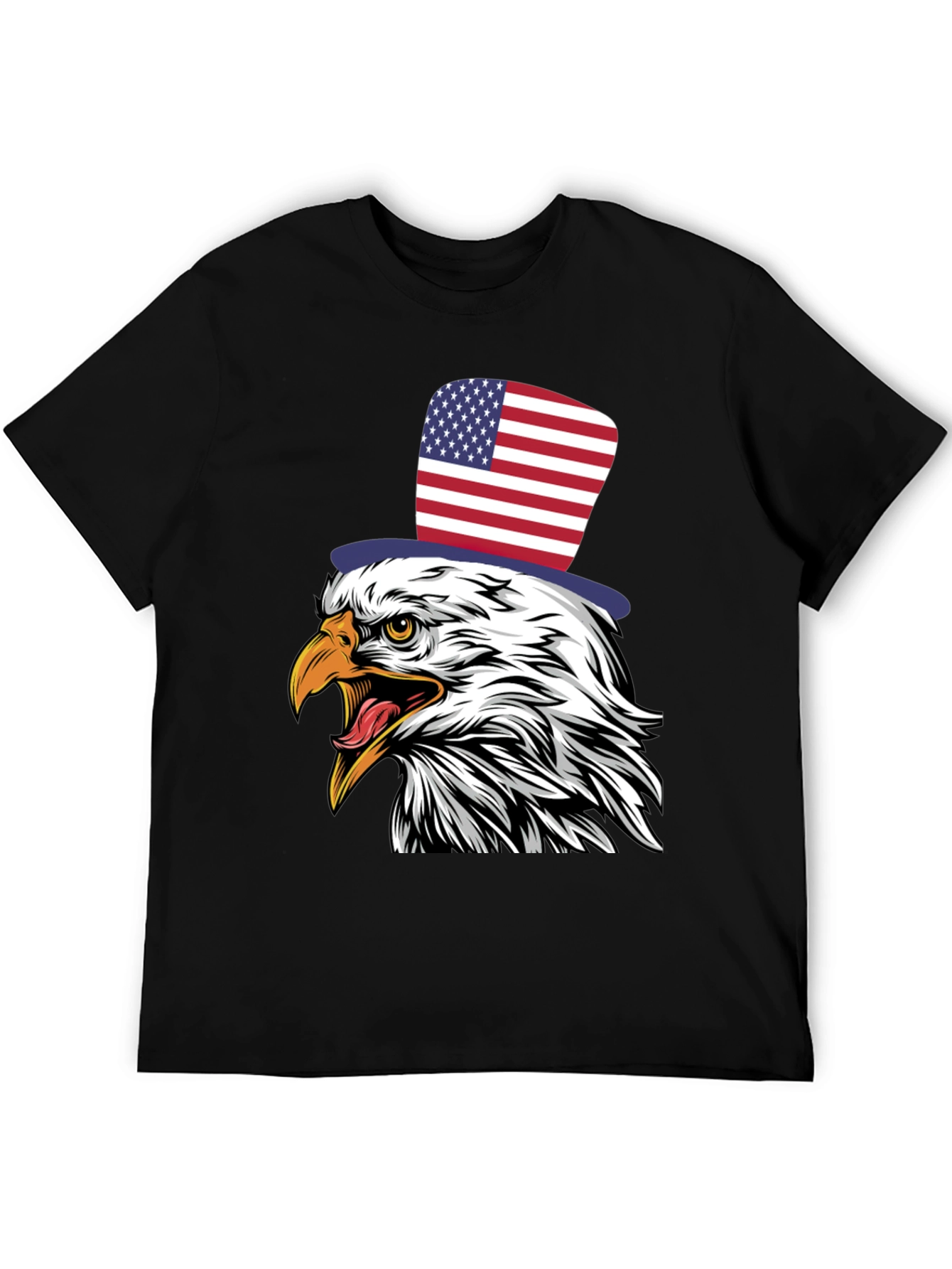 American Eagle Patriotic USA Flag Top Hat T-Shirt